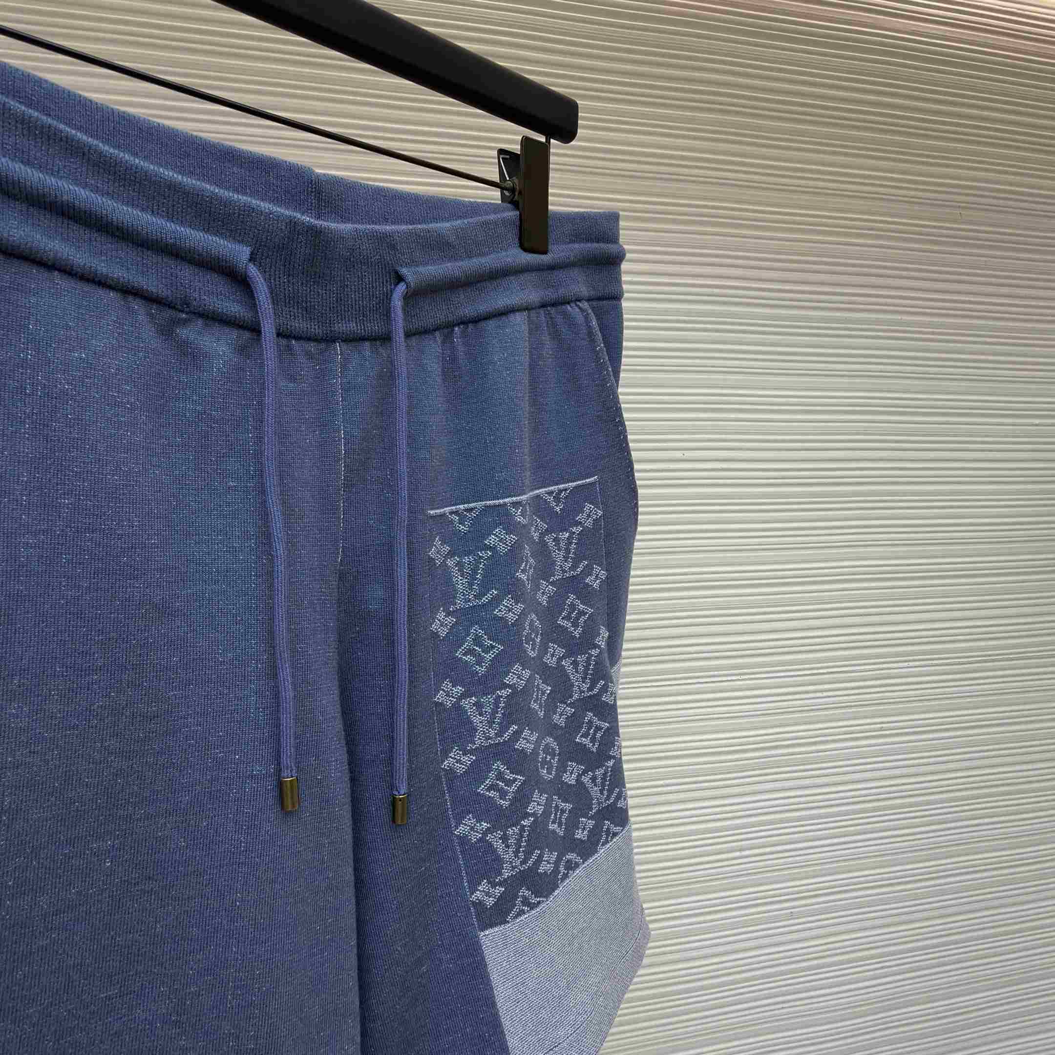 Louis Vuitton Knitted Patchwork Denim Shorts - DesignerGu