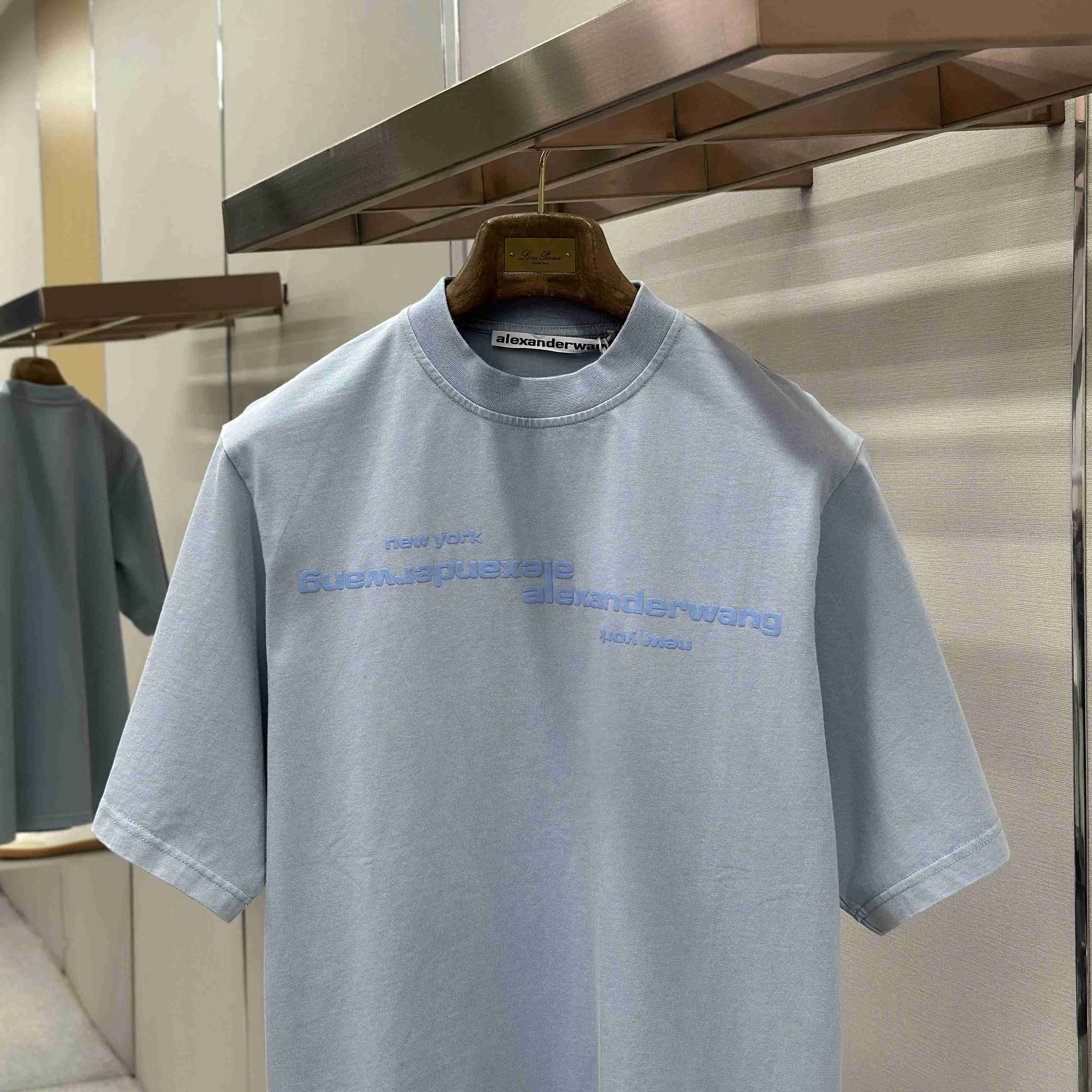 Alexander Wang Mirrored Logo Short Sleeve Tee  - DesignerGu