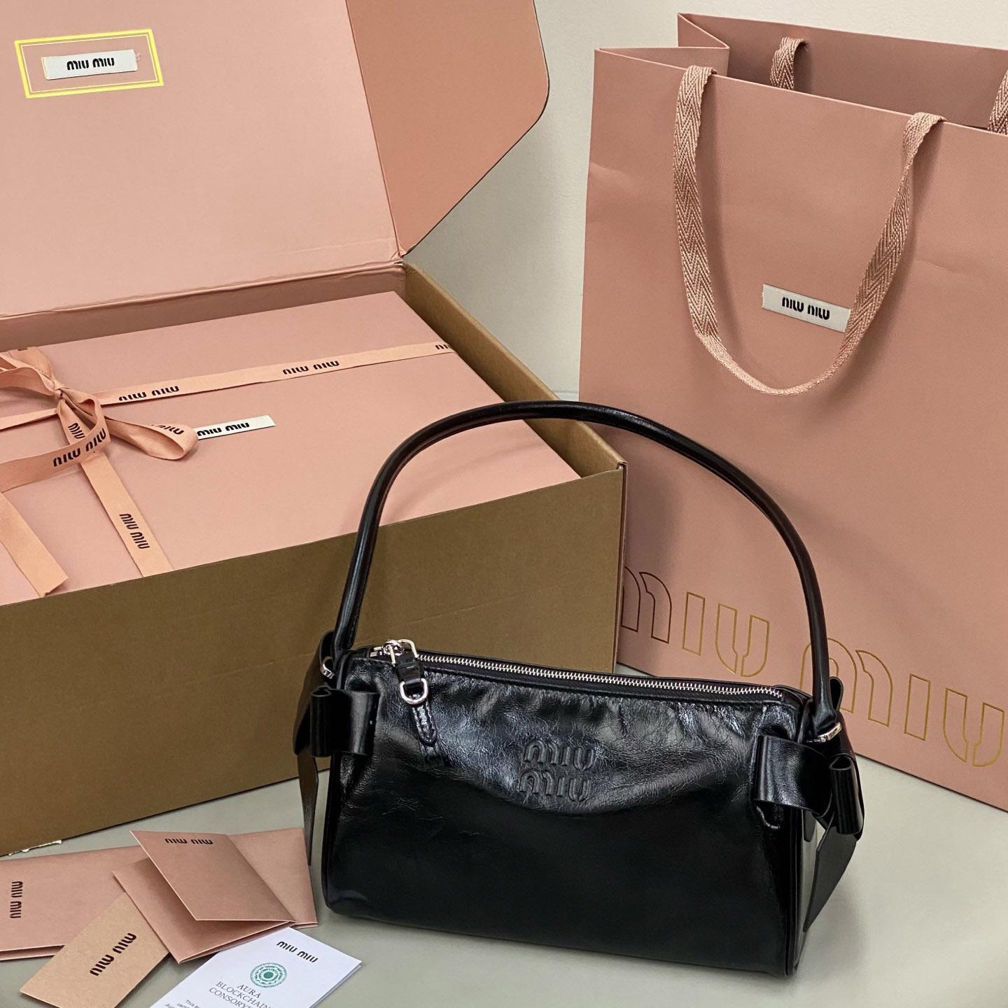 Miu Miu Shiny Leather Pouch - DesignerGu