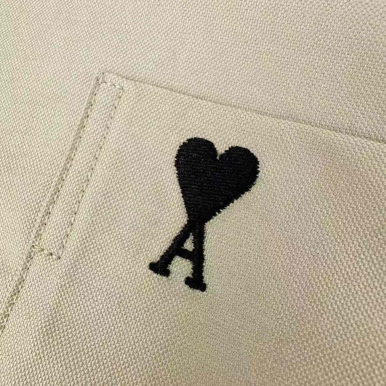 AMI Paris Ami De Coeur Logo-Embroidered Shirt - DesignerGu