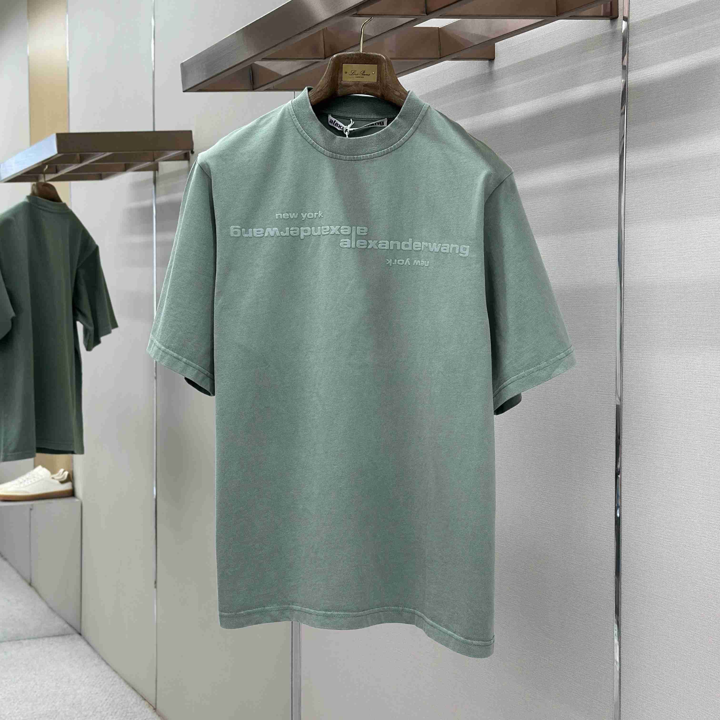 Alexander Wang Mirrored Logo Short Sleeve Tee  - DesignerGu