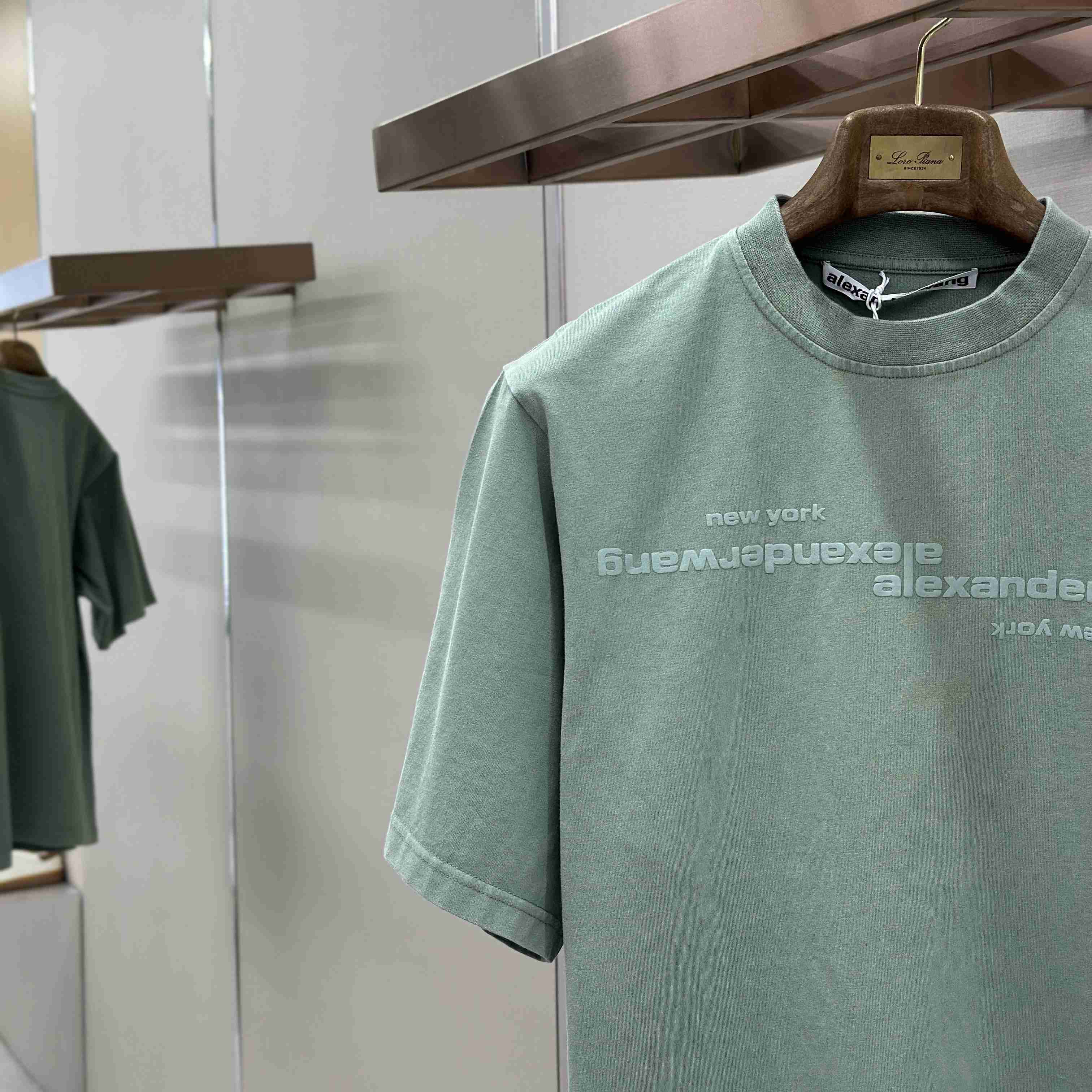 Alexander Wang Mirrored Logo Short Sleeve Tee  - DesignerGu