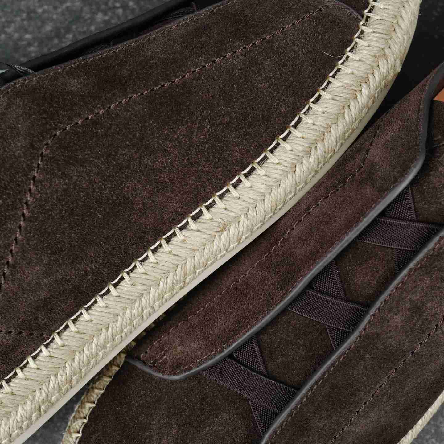 Zegna Dark Brown Suede Triple Stitch™ Espadrilles - DesignerGu