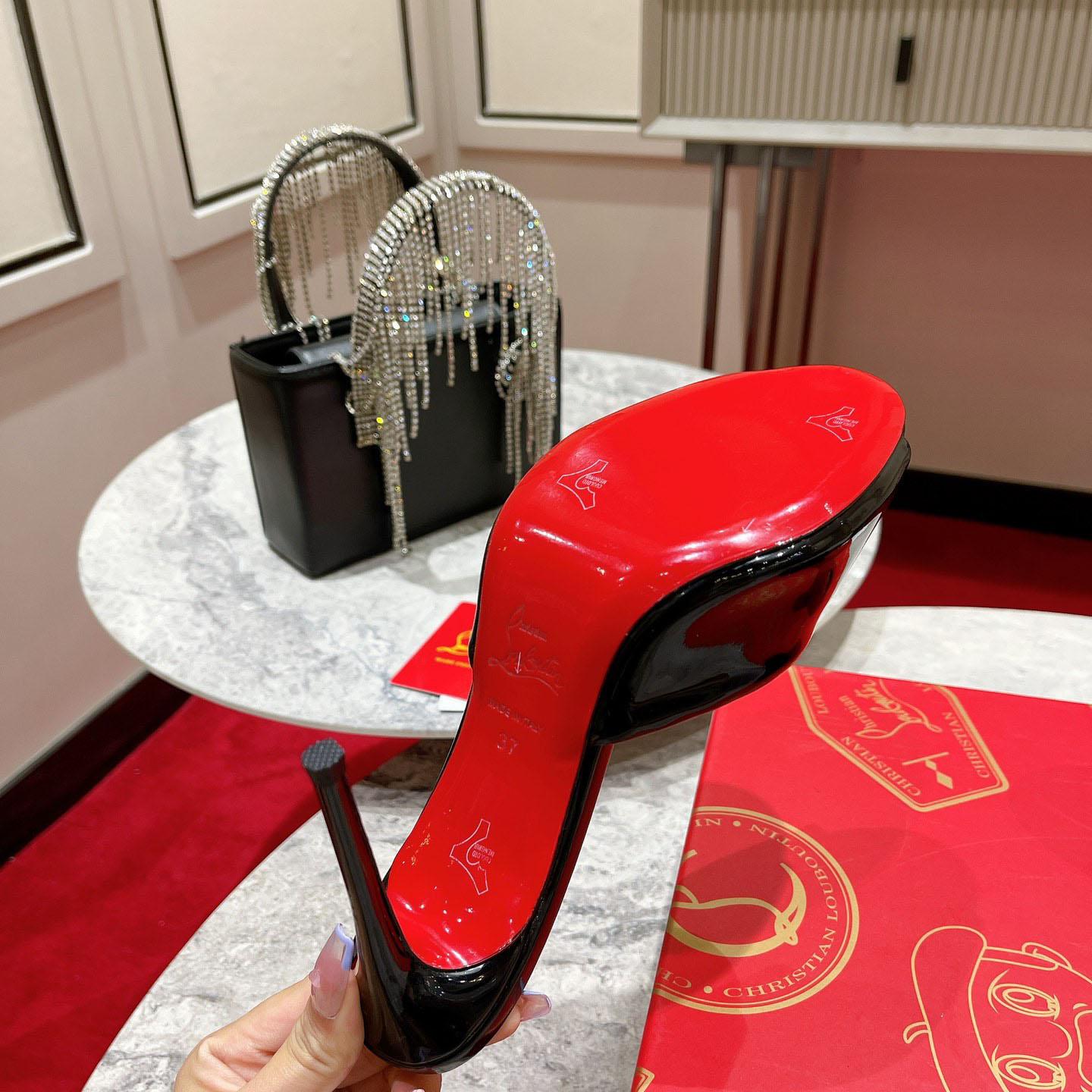 Christian Louboutin Me Dolly 100MM Patent Leather Mules - DesignerGu