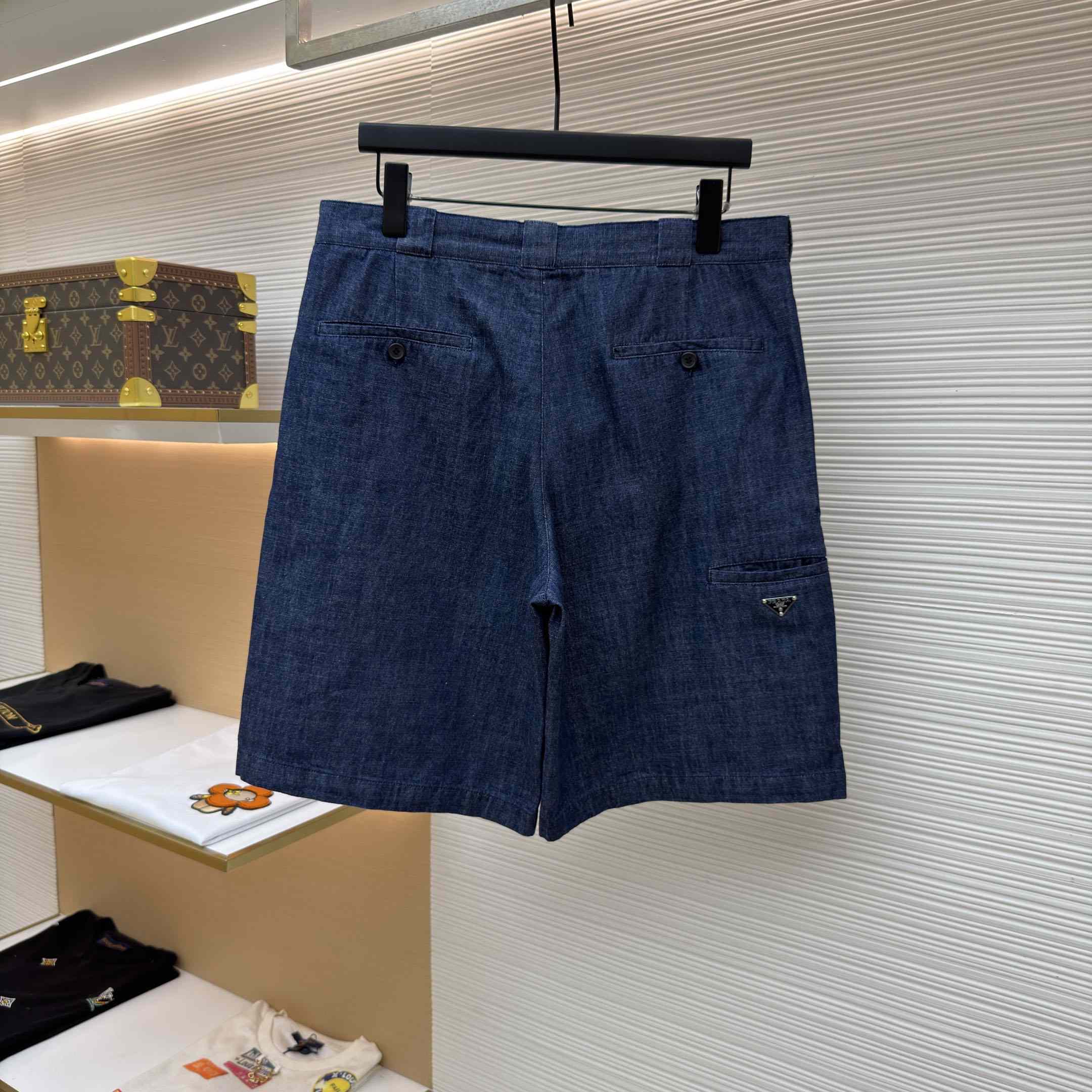 Prada Cotton Denim Bermuda Shorts - DesignerGu