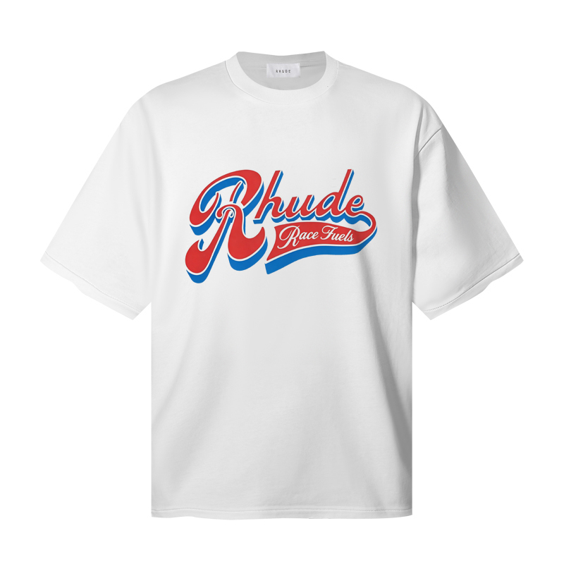 Rhude Pit Stop Tee 'White' - DesignerGu
