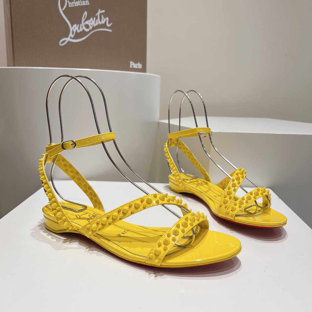 Christian Louboutin Mafaldina Spikes Leather Sandals - DesignerGu