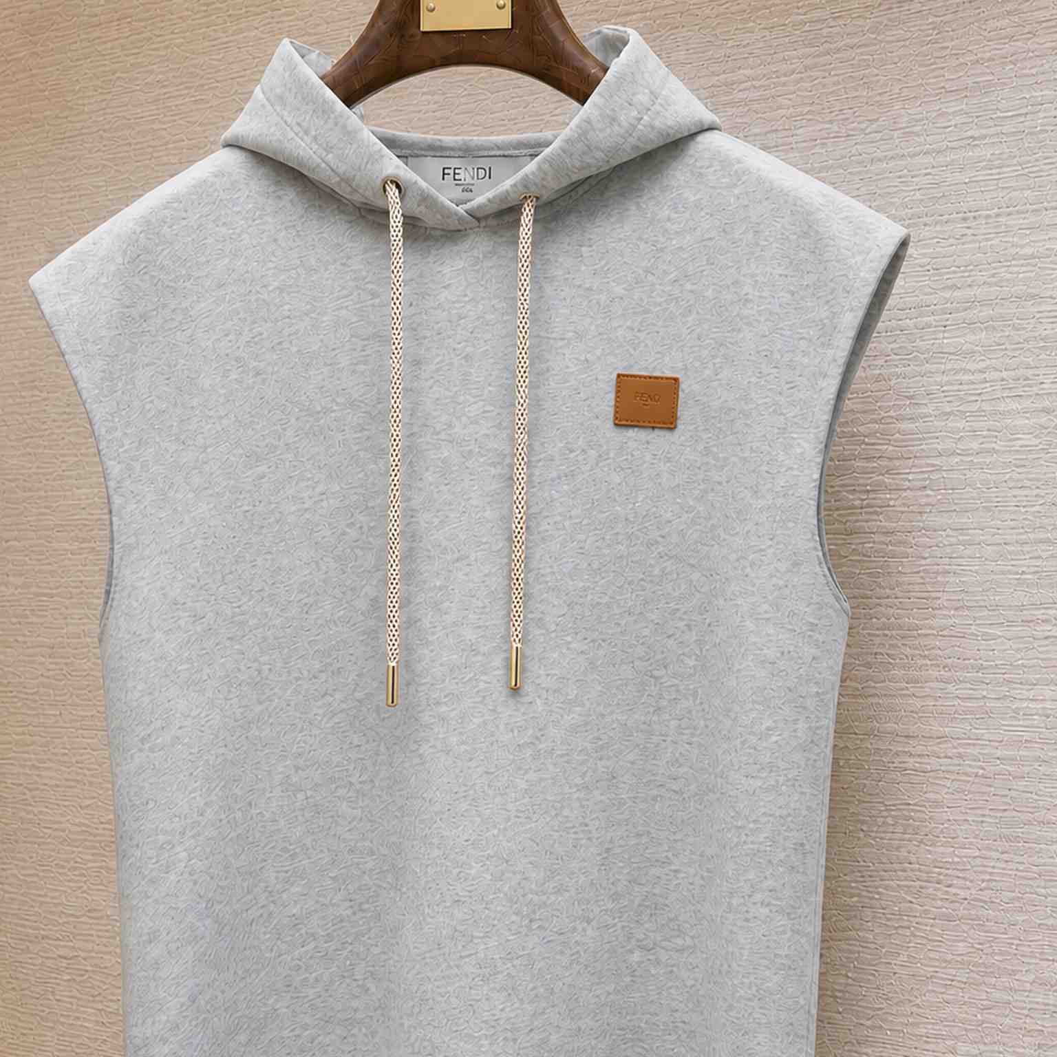 Miu Miu Logo-Patch Sleeveless Hoodie - DesignerGu