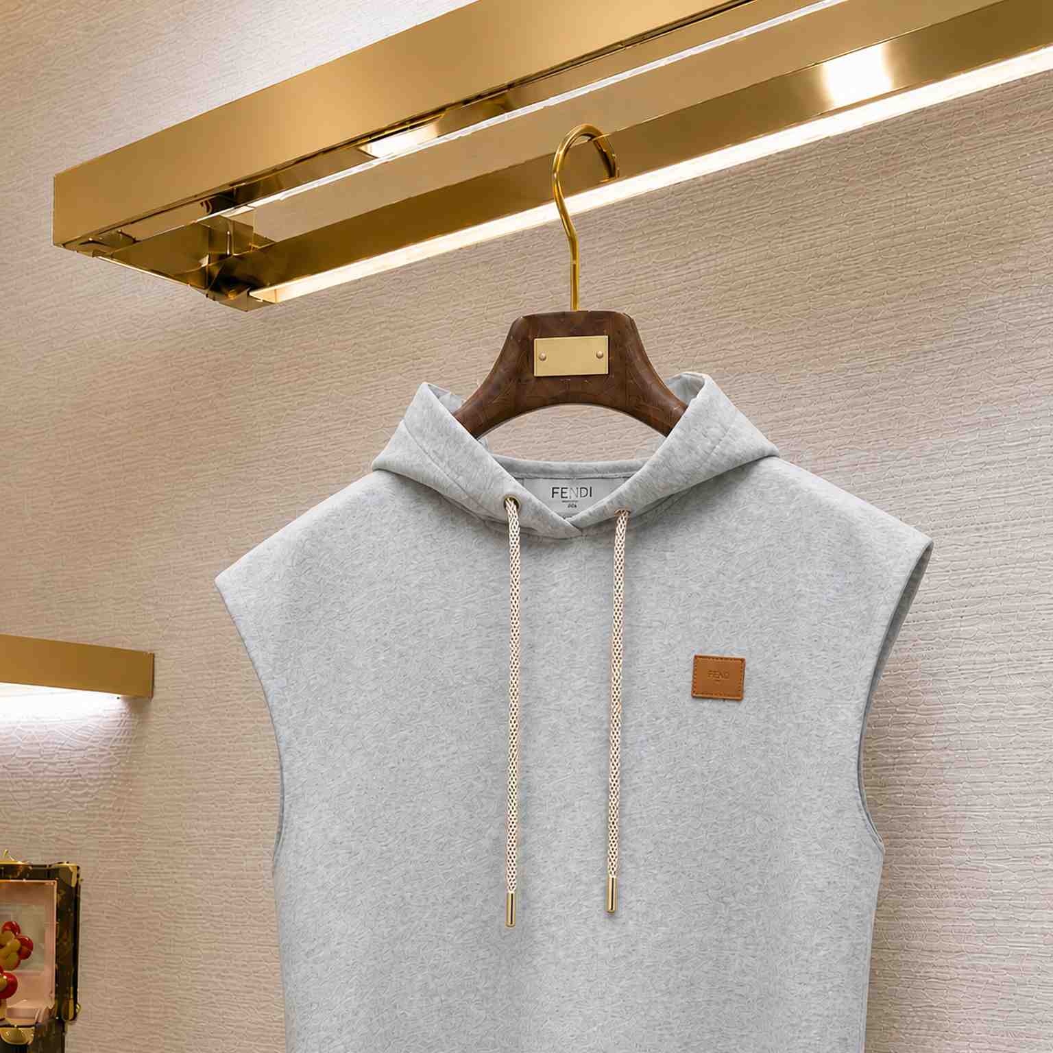 Miu Miu Logo-Patch Sleeveless Hoodie - DesignerGu