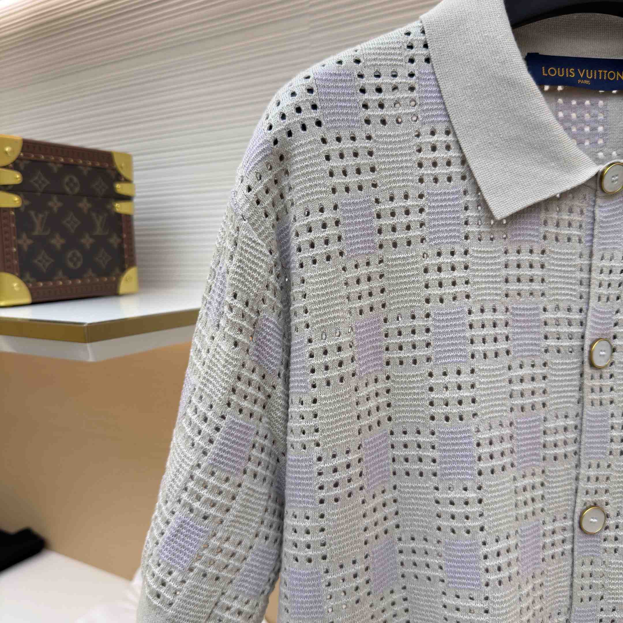 Louis Vuitton Tweedy Jacquard Short-Sleeved Shirt 1AKOVI - DesignerGu
