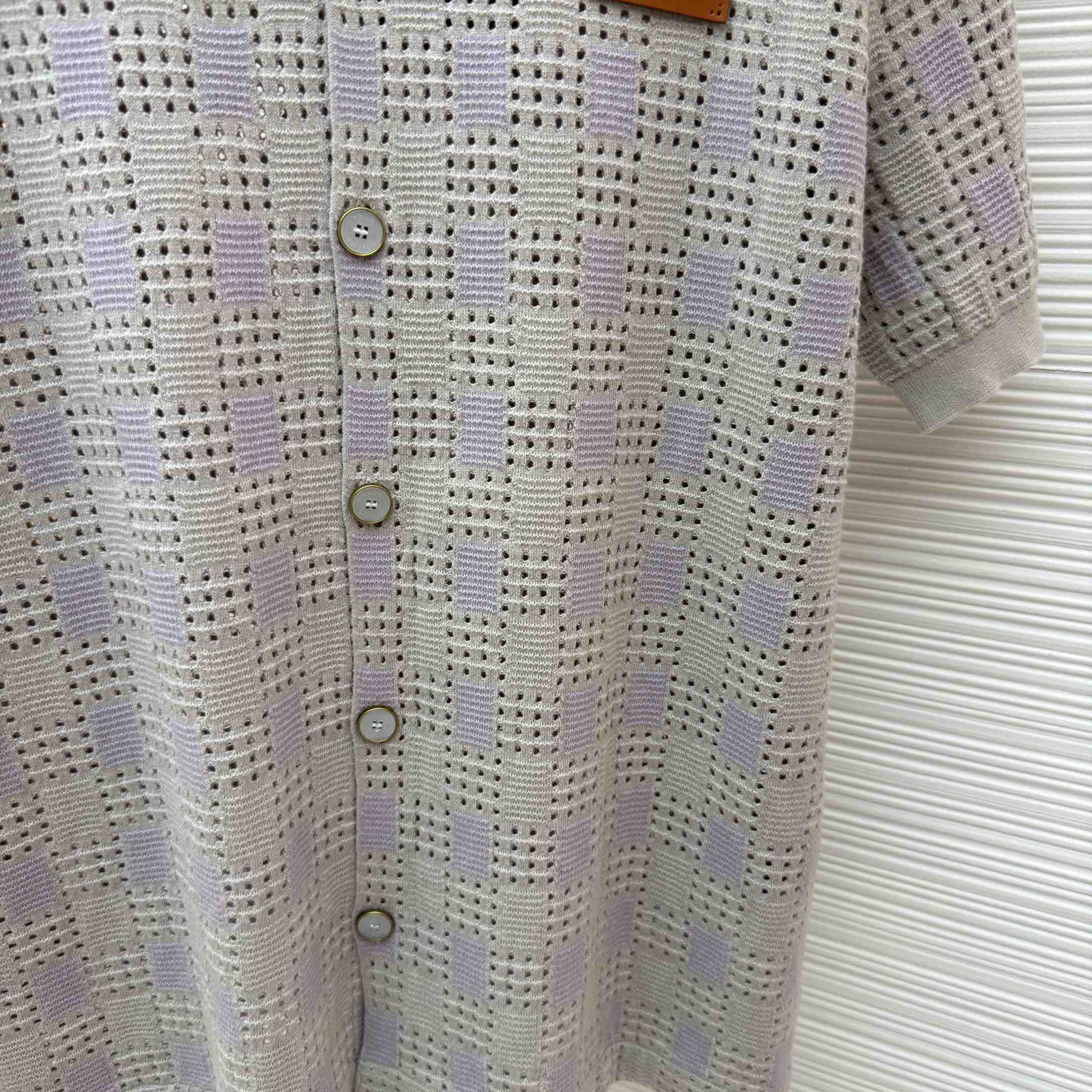 Louis Vuitton Tweedy Jacquard Short-Sleeved Shirt 1AKOVI - DesignerGu