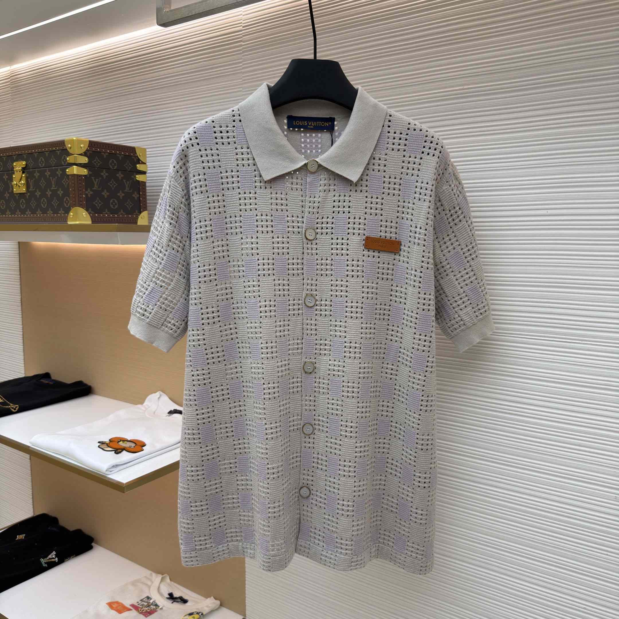 Louis Vuitton Tweedy Jacquard Short-Sleeved Shirt 1AKOVI - DesignerGu