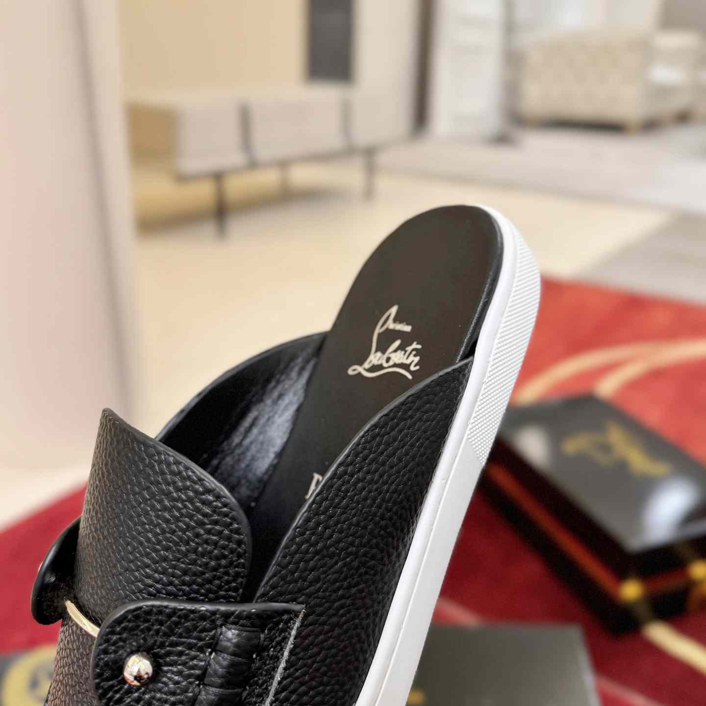 Christian Louboutin Chanme Donna Leather Boat Shoe Mules - DesignerGu