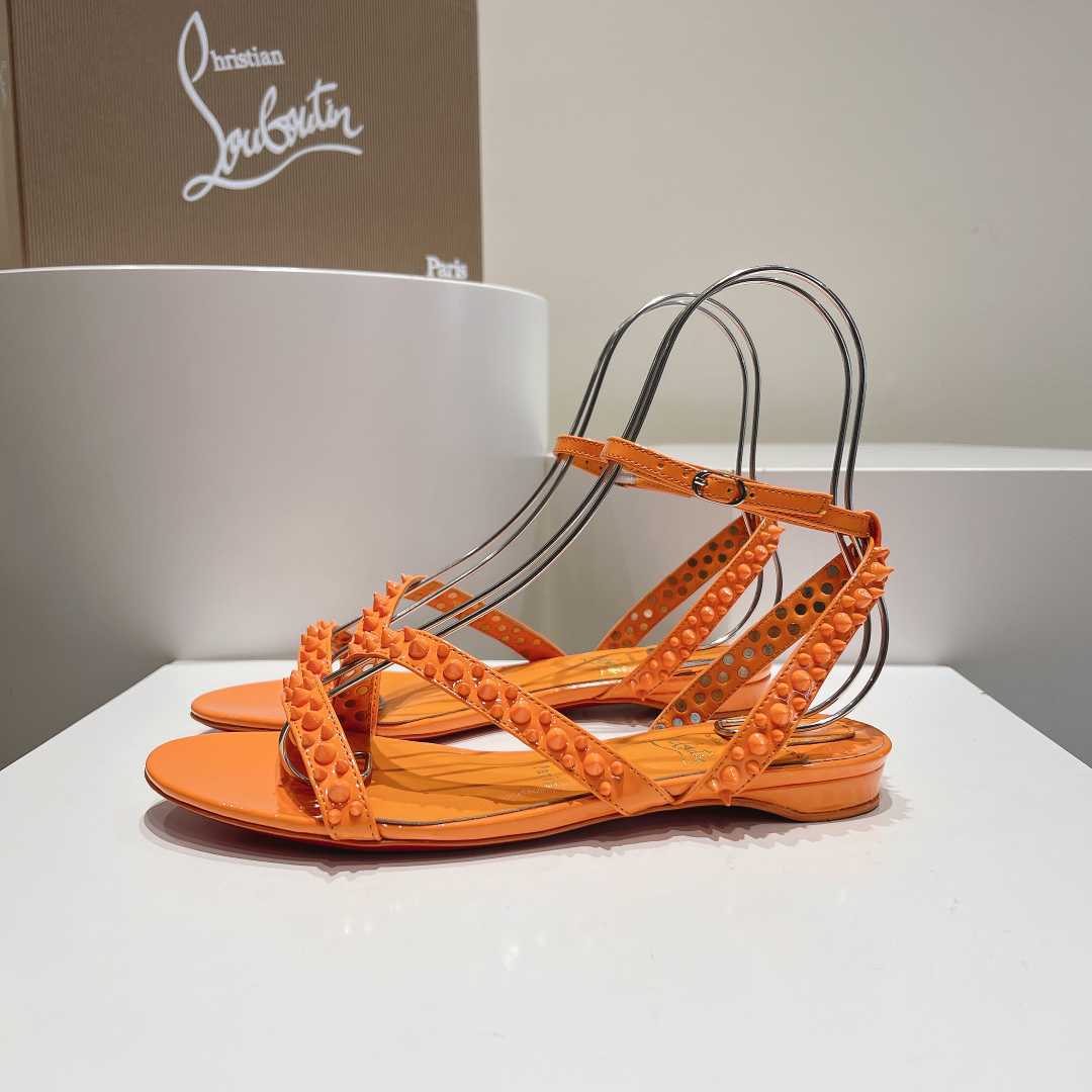 Christian Louboutin Mafaldina Spikes Leather Sandals - DesignerGu