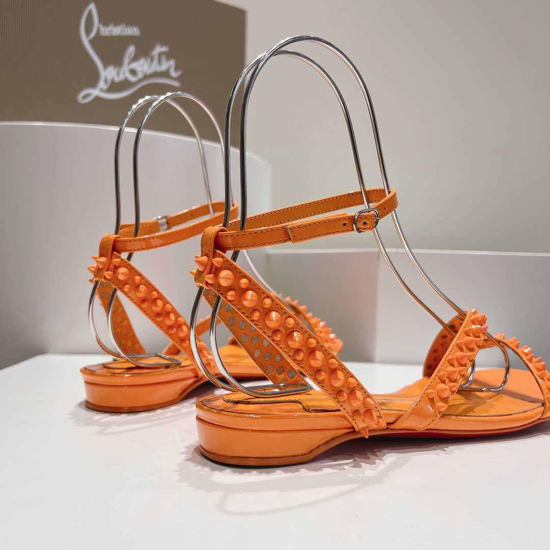 Christian Louboutin Mafaldina Spikes Leather Sandals - DesignerGu