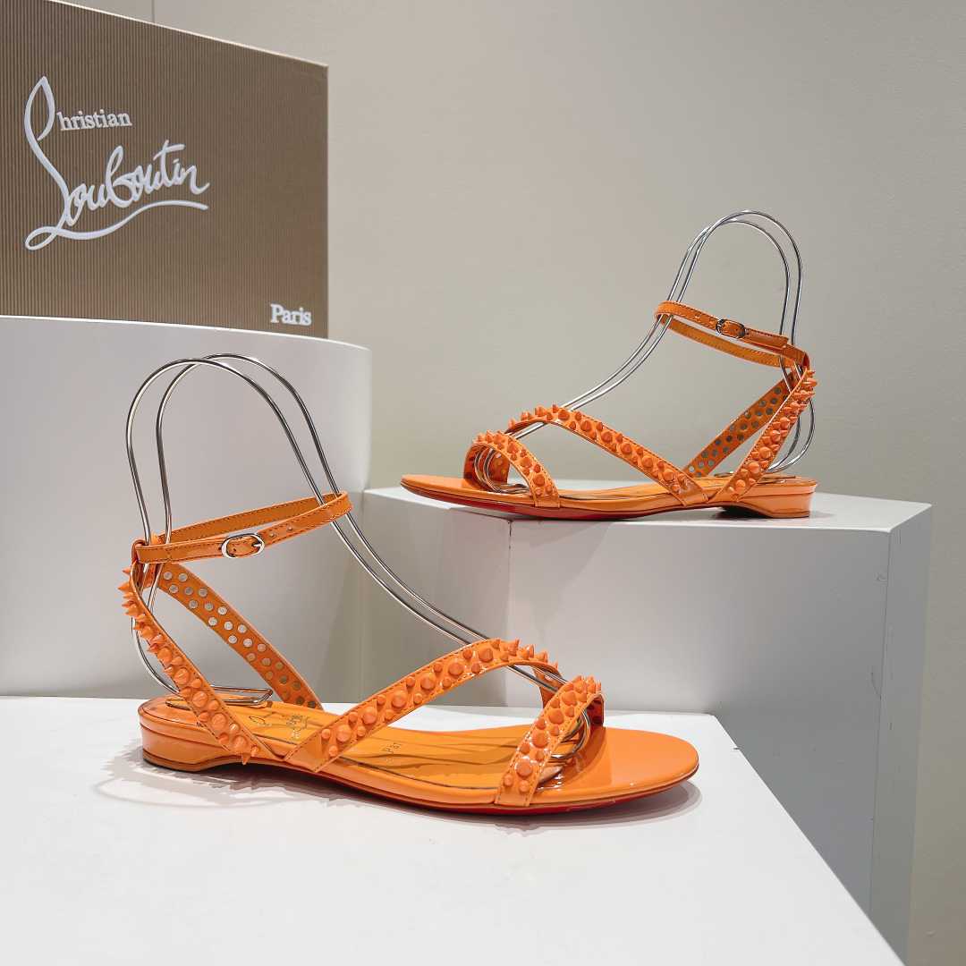 Christian Louboutin Mafaldina Spikes Leather Sandals - DesignerGu