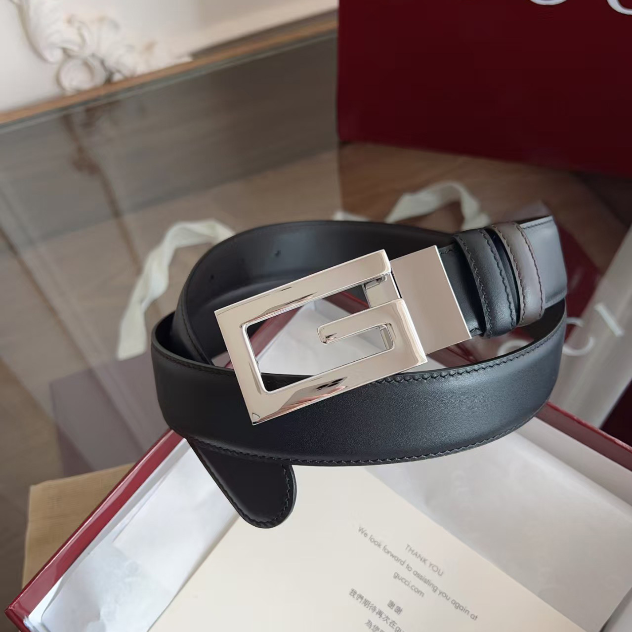 Gucci Reversible Belt With Square G Buckle - DesignerGu