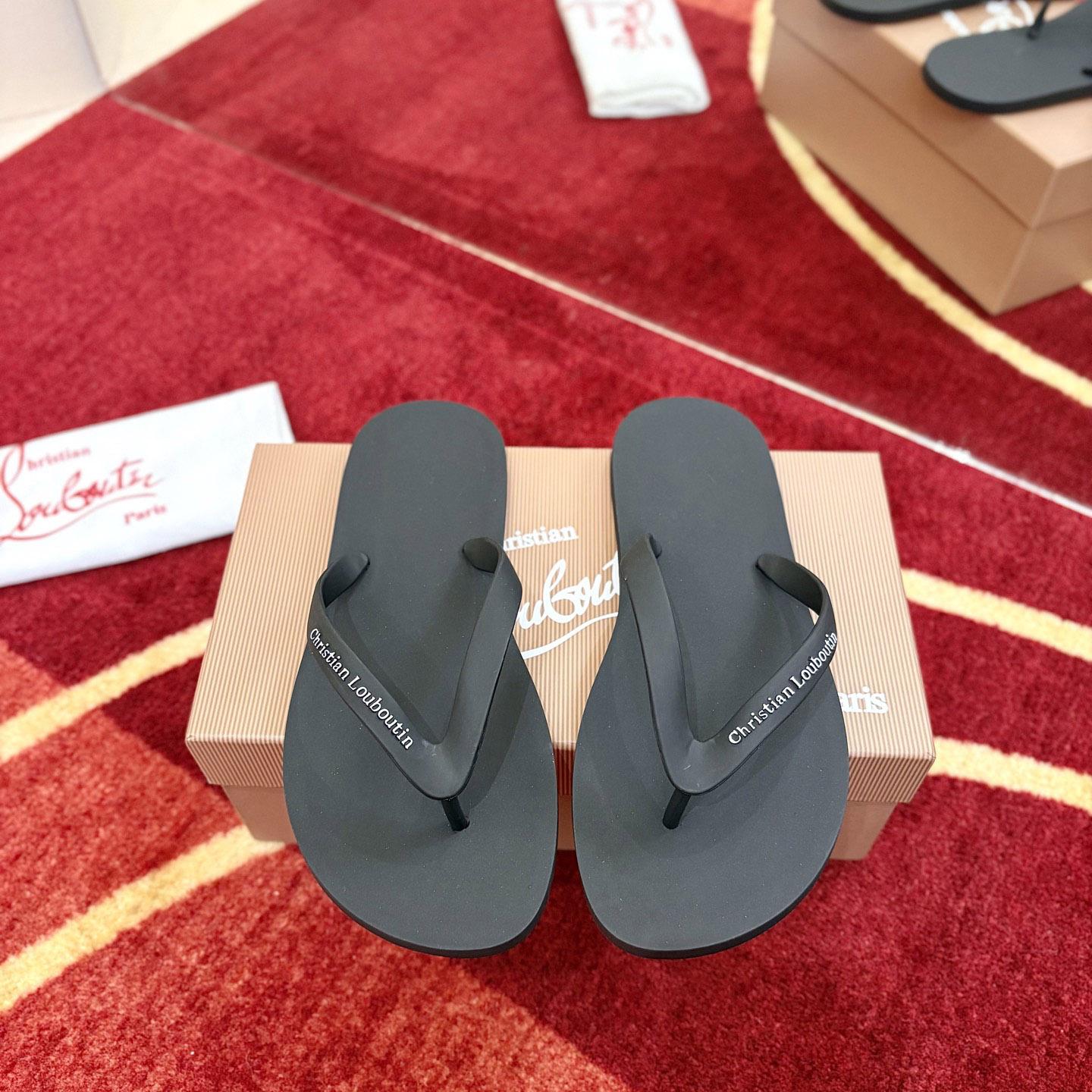 Christian Louboutin Logo Embossed Rubber Flip Flop - DesignerGu