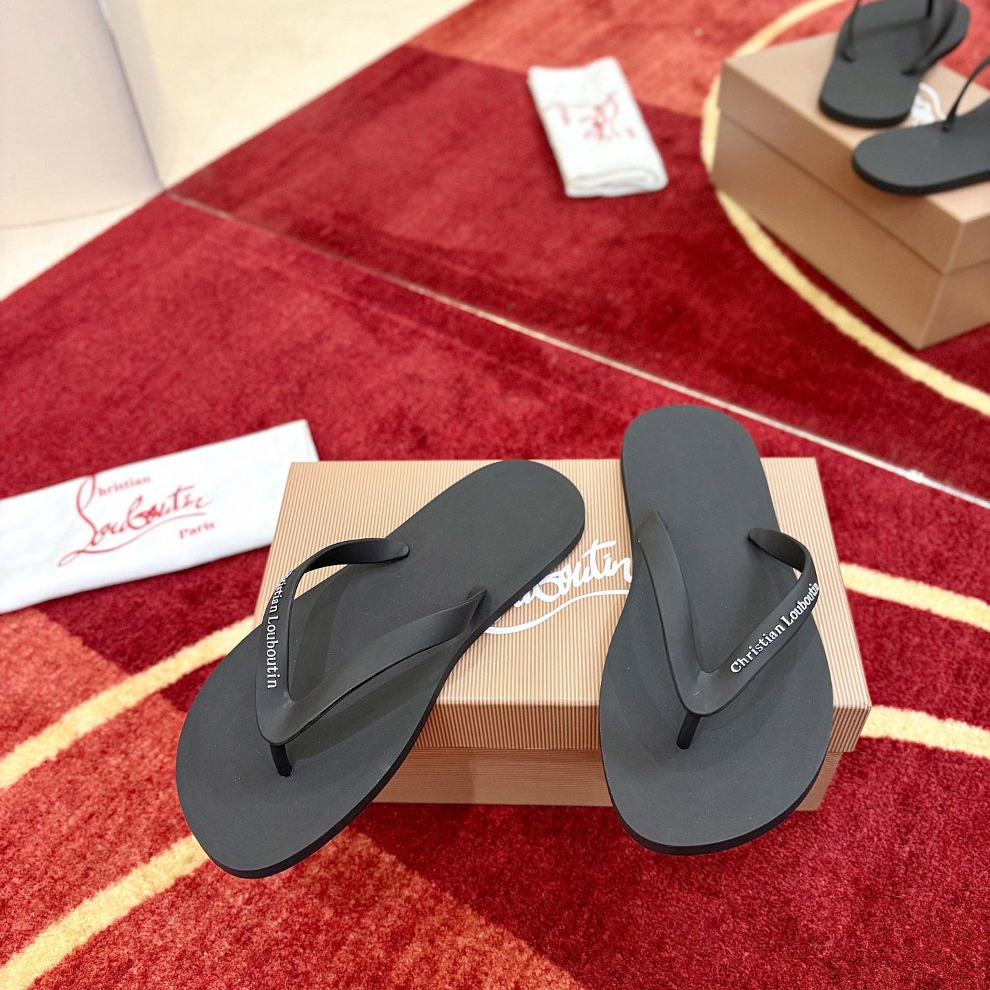 Christian Louboutin Logo Embossed Rubber Flip Flop - DesignerGu