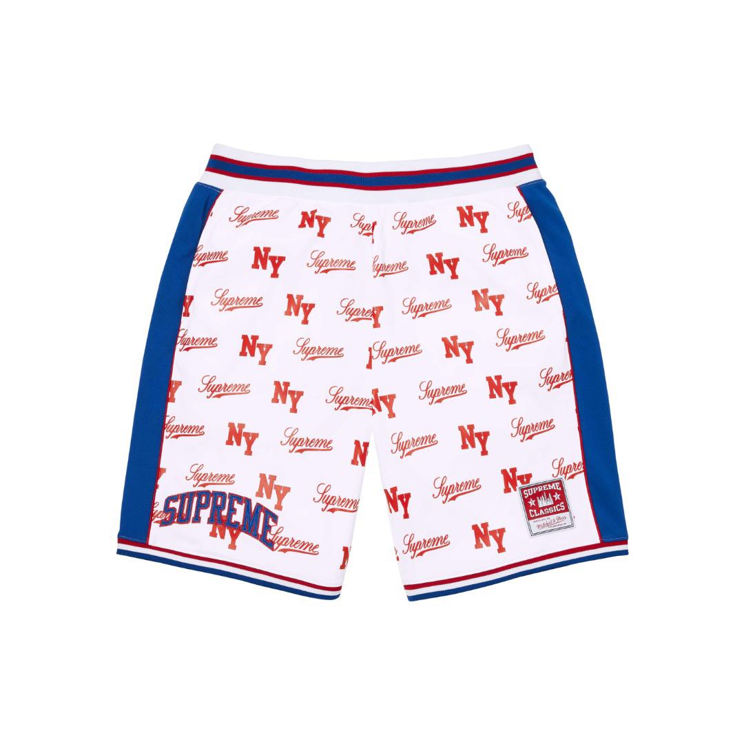 Supreme x Mitchell & Ness Monogram Short 'White' - DesignerGu