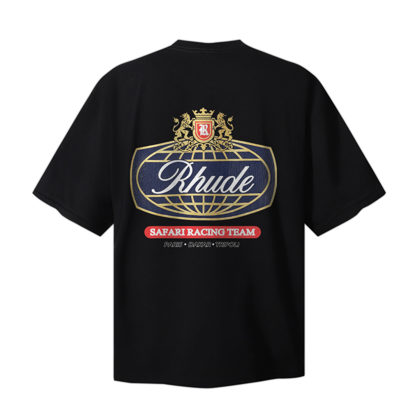 Rhude Cotton Safari Crest T-Shirt 'Black' - DesignerGu