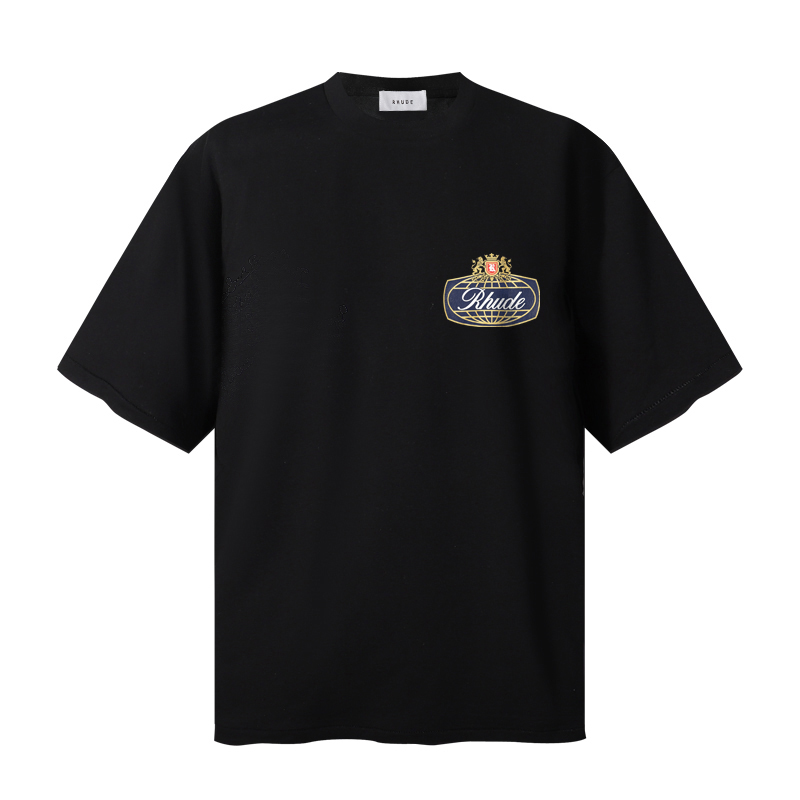 Rhude Cotton Safari Crest T-Shirt 'Black' - DesignerGu