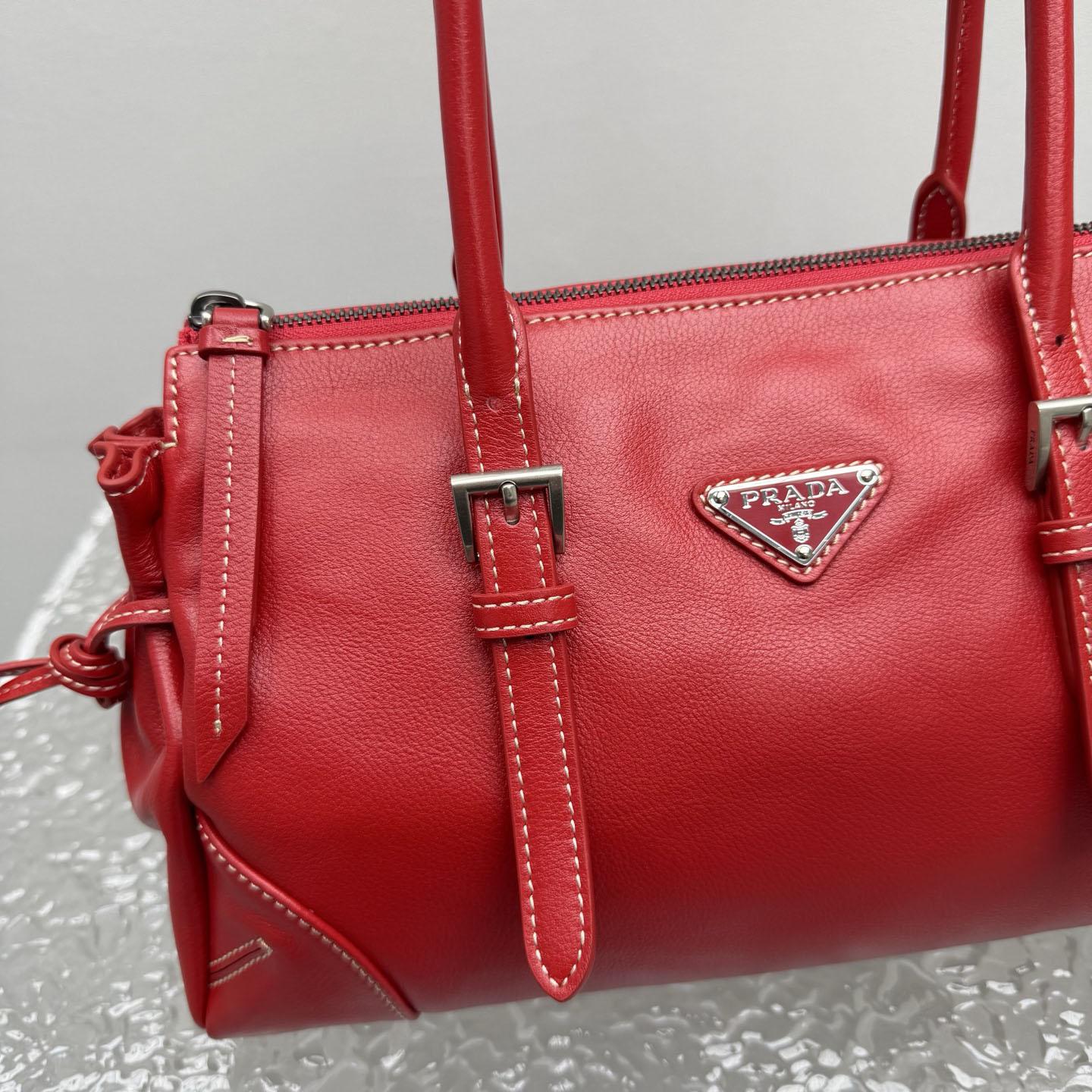 Prada Bonnie Medium Antiqued Leather Tote Bag - DesignerGu