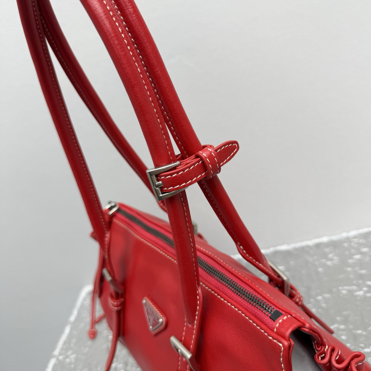 Prada Bonnie Medium Antiqued Leather Tote Bag - DesignerGu