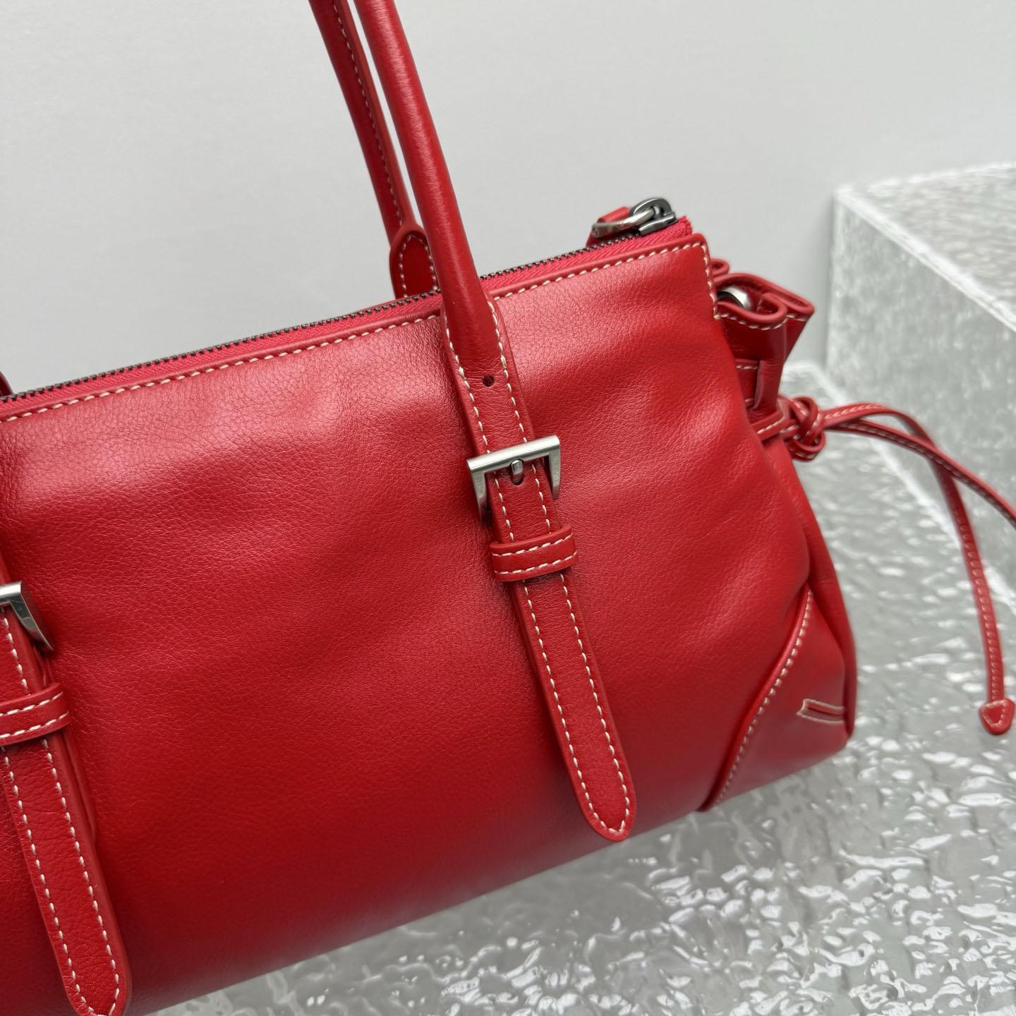 Prada Bonnie Medium Antiqued Leather Tote Bag - DesignerGu