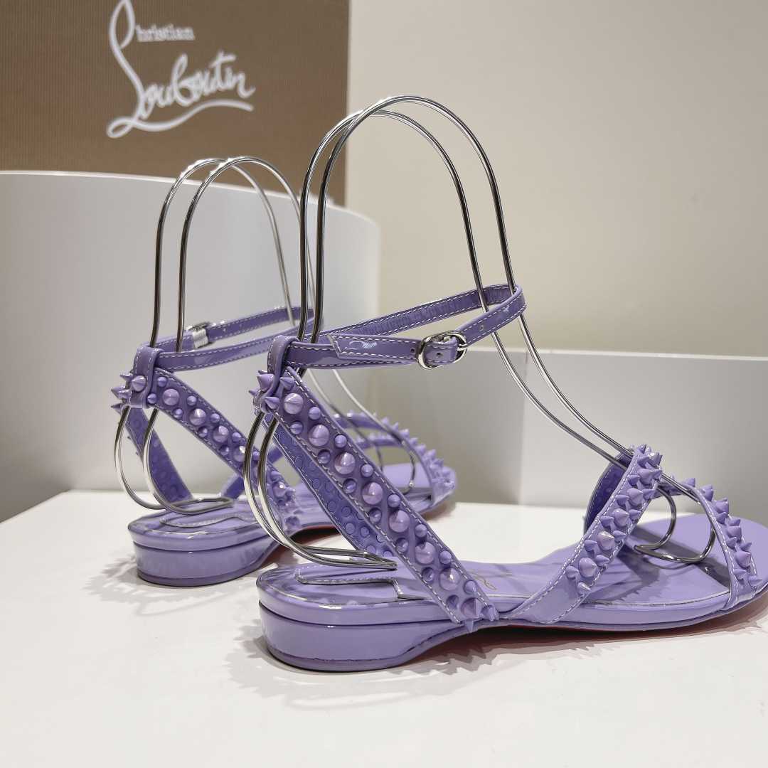 Christian Louboutin Mafaldina Spikes Leather Sandals - DesignerGu