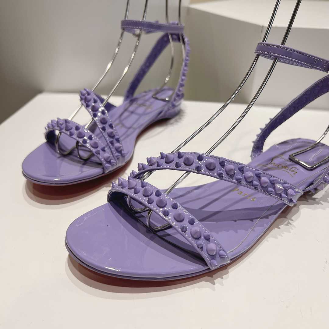 Christian Louboutin Mafaldina Spikes Leather Sandals - DesignerGu