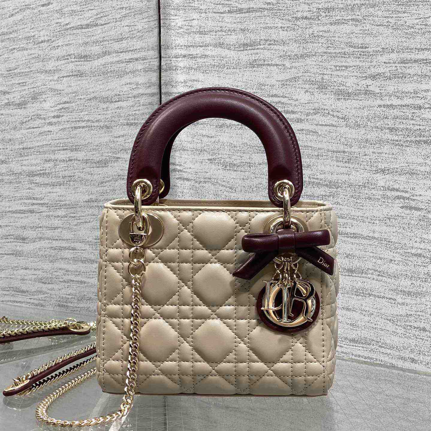 Dior Mini Lady Dior Bag With Chain - DesignerGu