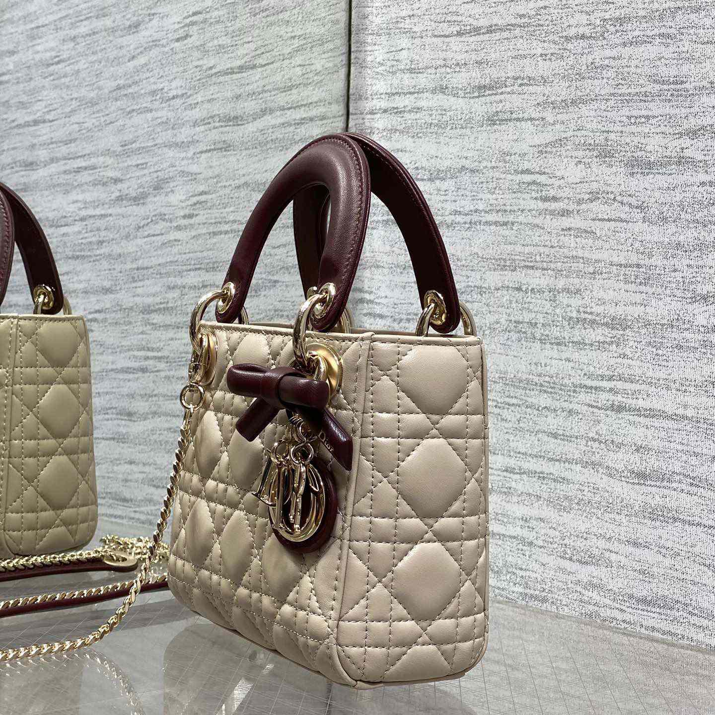 Dior Mini Lady Dior Bag With Chain - DesignerGu