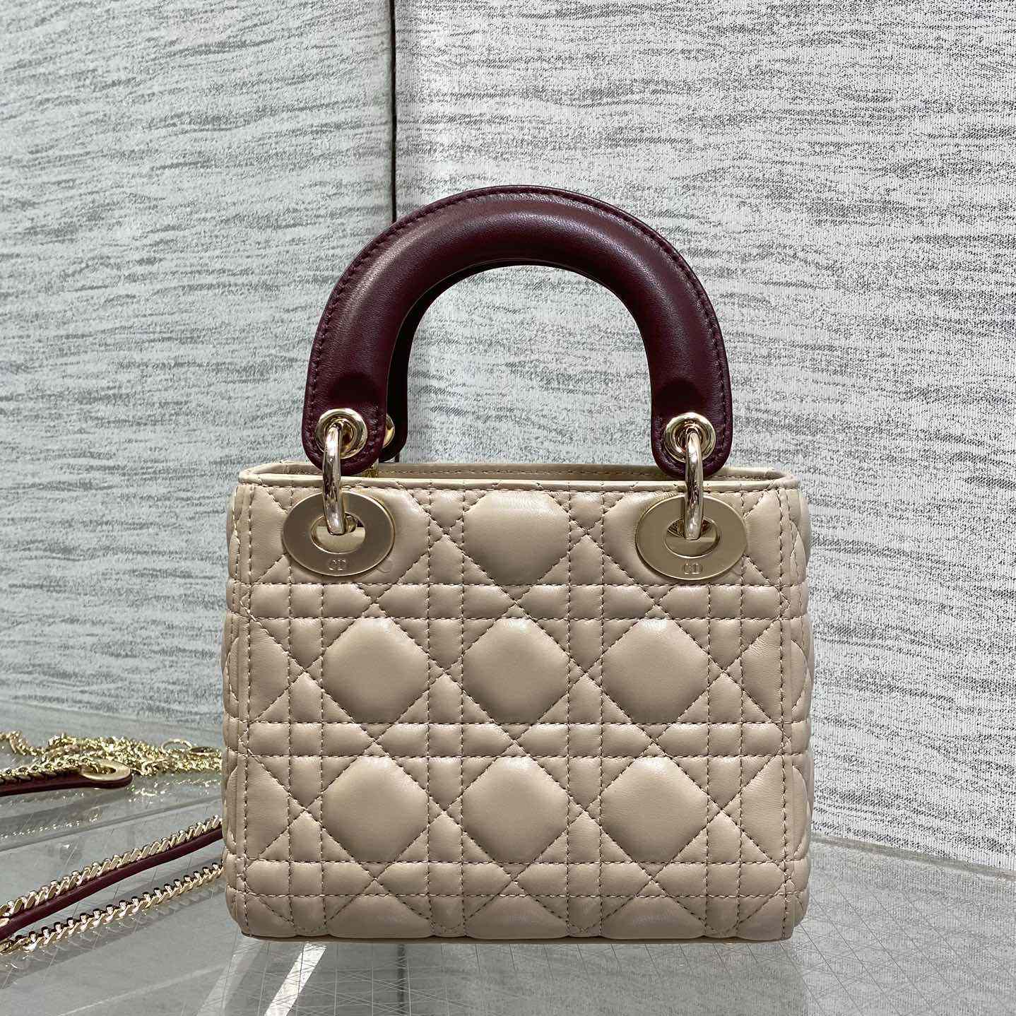 Dior Mini Lady Dior Bag With Chain - DesignerGu
