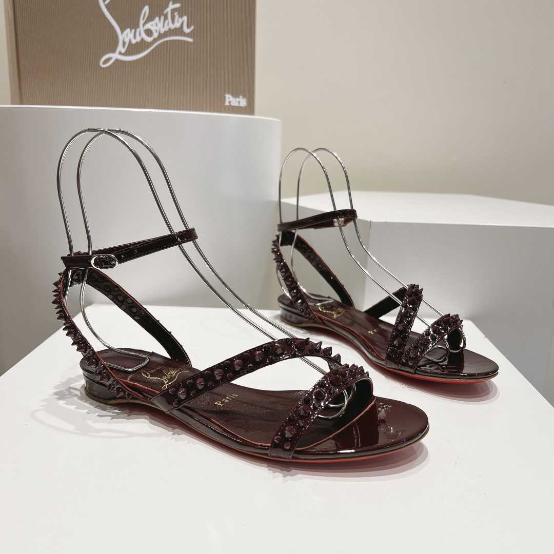 Christian Louboutin Mafaldina Spikes Leather Sandals - DesignerGu