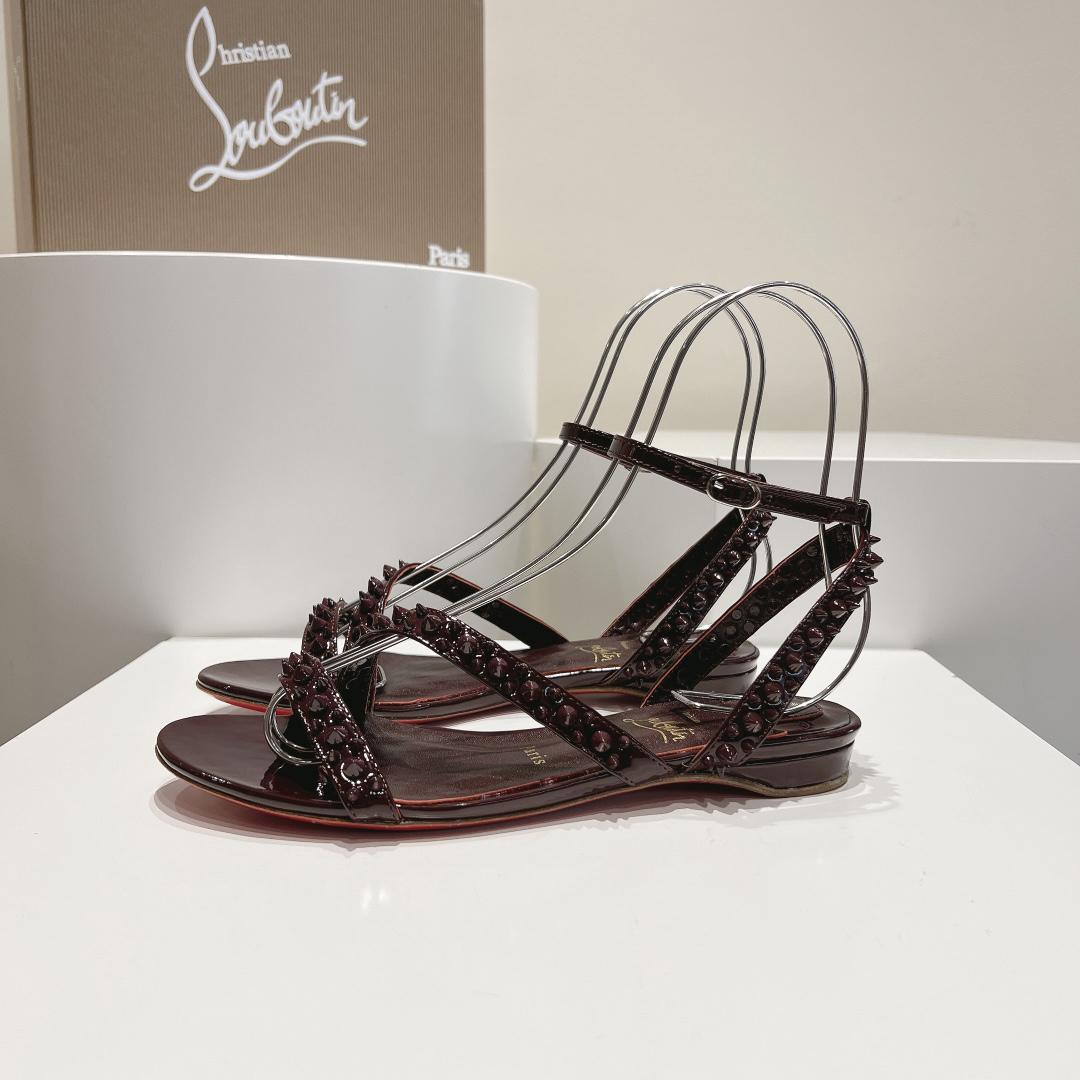 Christian Louboutin Mafaldina Spikes Leather Sandals - DesignerGu