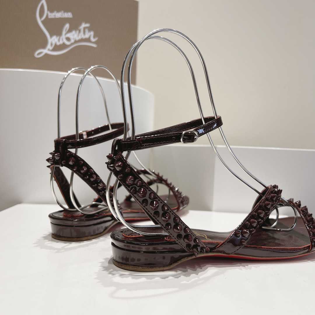 Christian Louboutin Mafaldina Spikes Leather Sandals - DesignerGu