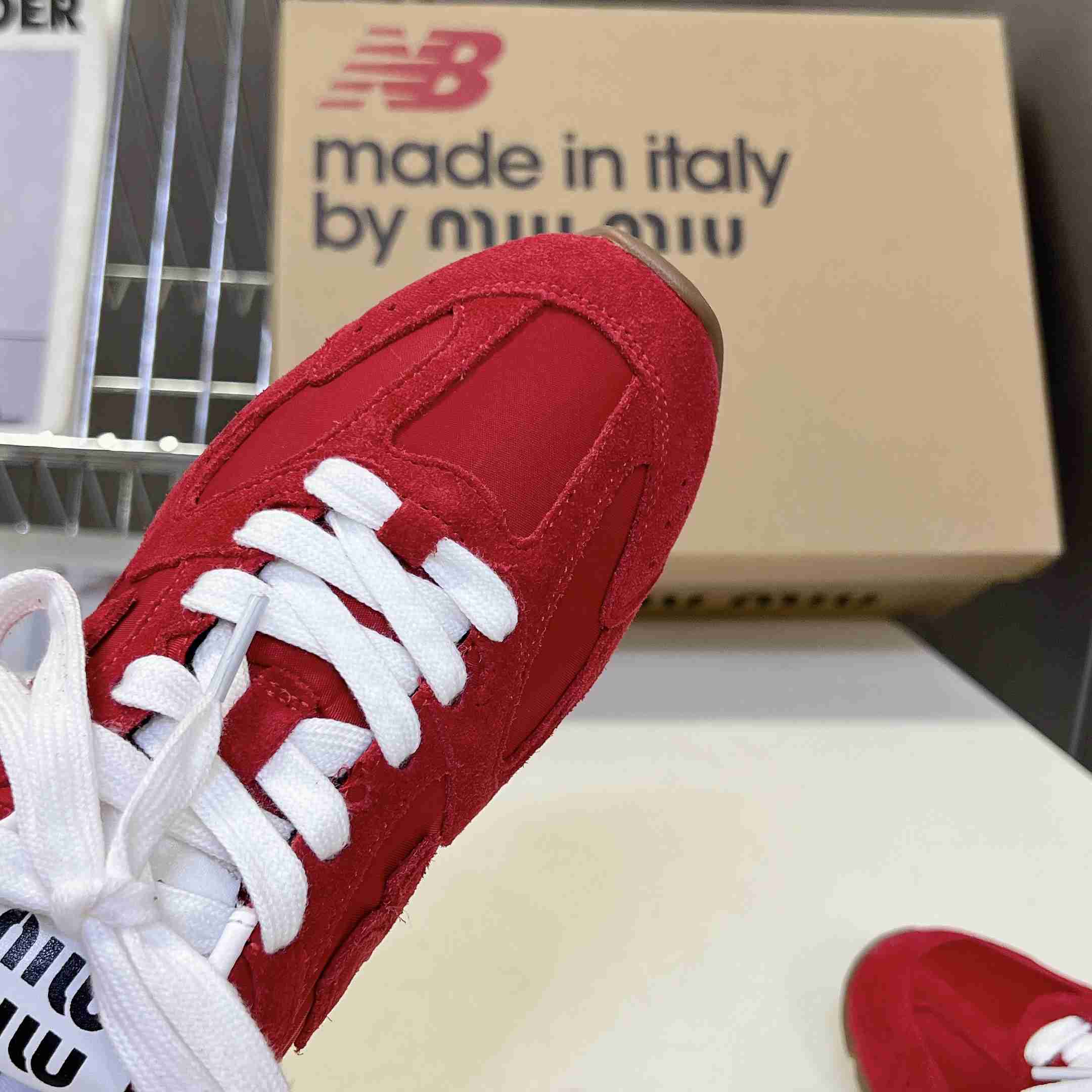 New Balance X Miu Miu 530 SL Technical Fabric And Suede Sneakers - DesignerGu