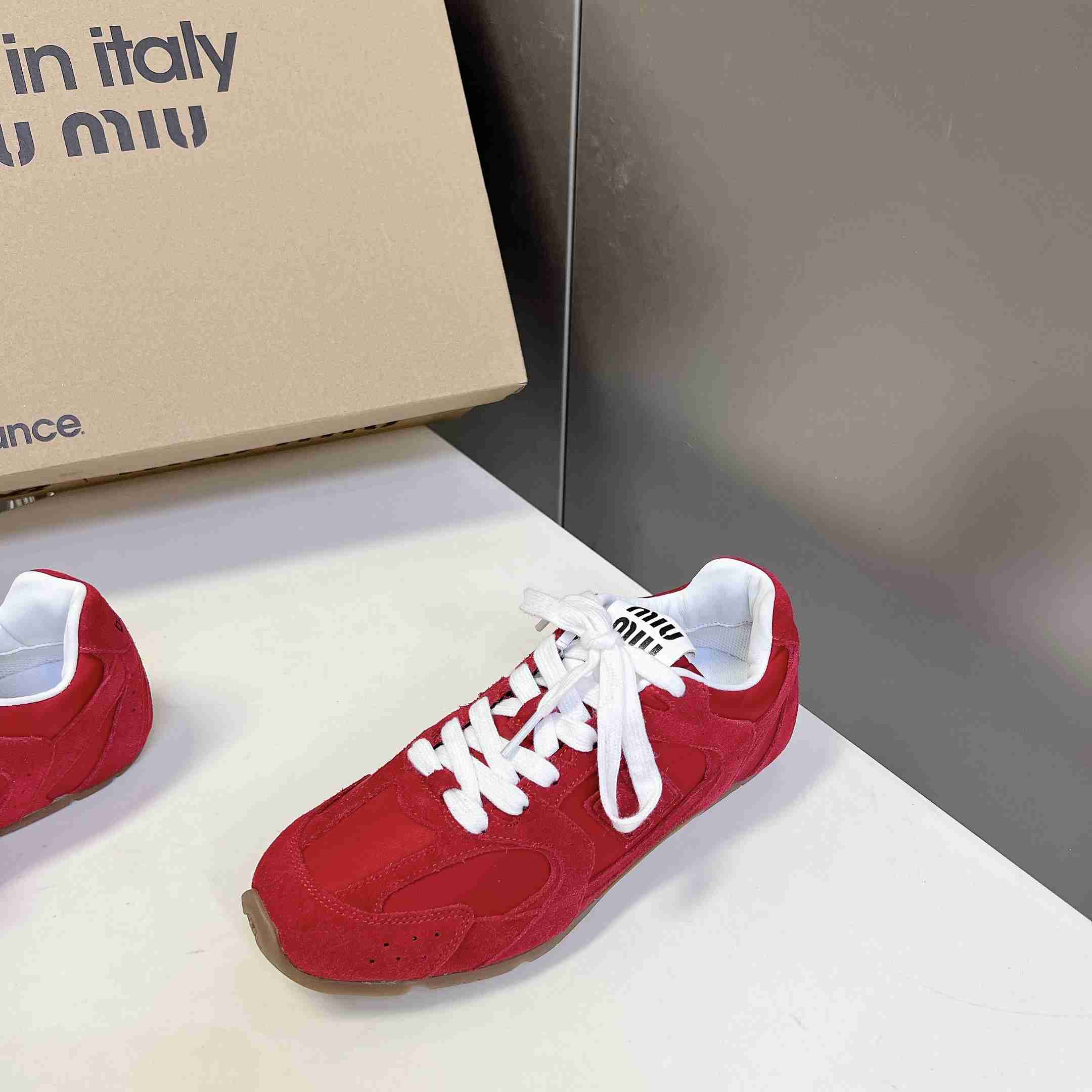 New Balance X Miu Miu 530 SL Technical Fabric And Suede Sneakers - DesignerGu