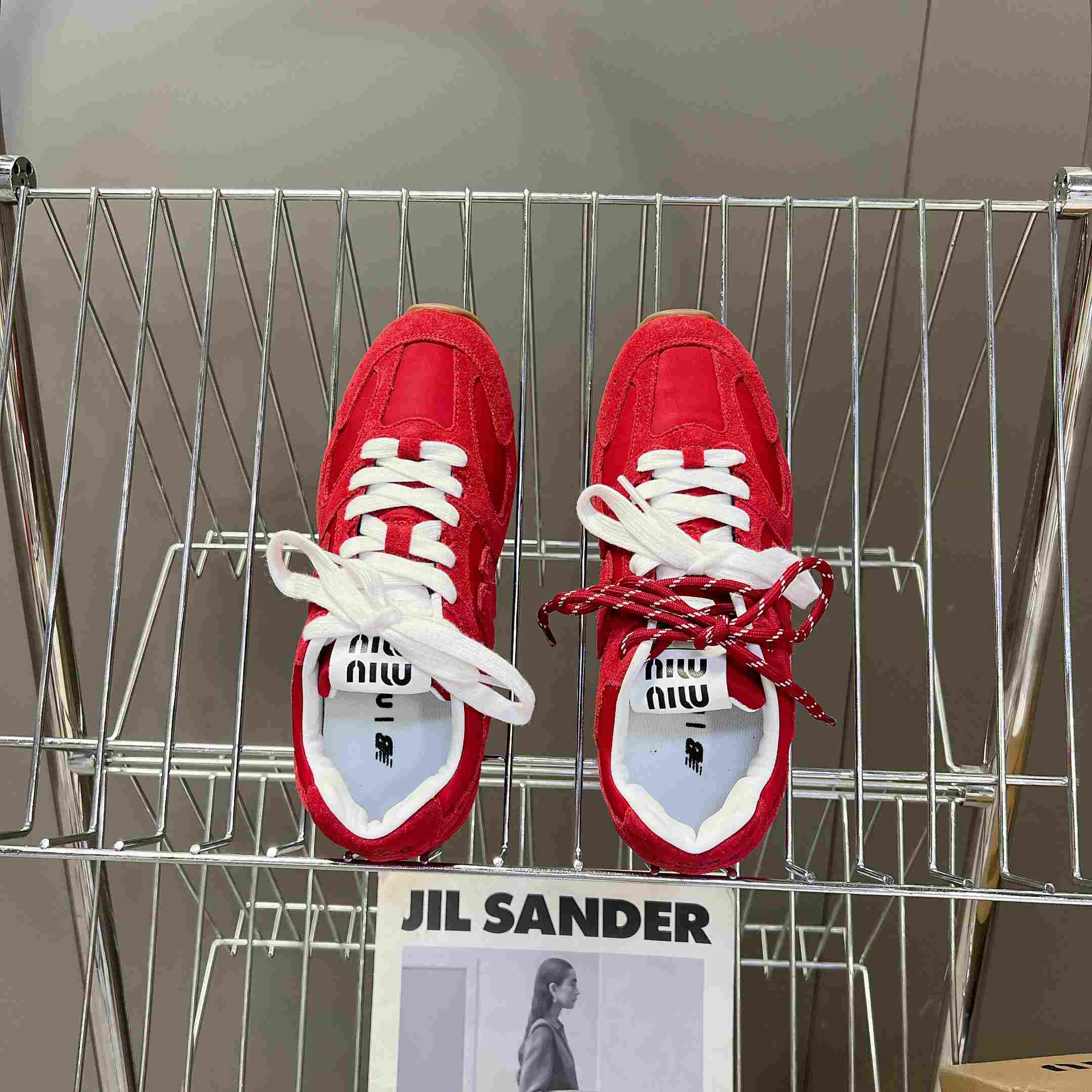 New Balance X Miu Miu 530 SL Technical Fabric And Suede Sneakers - DesignerGu