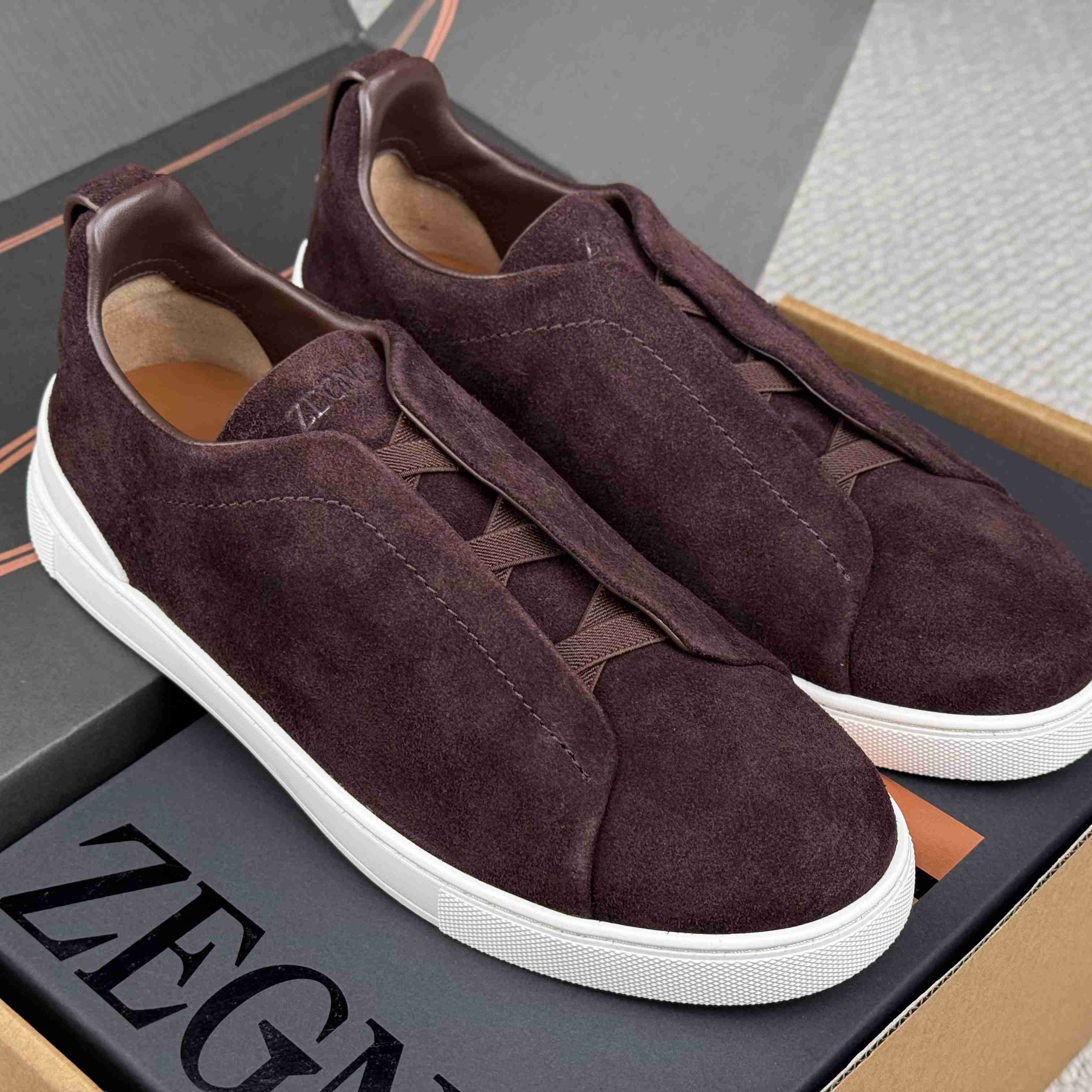 Zegna Triple Stitch Calfskin Sneaker - DesignerGu