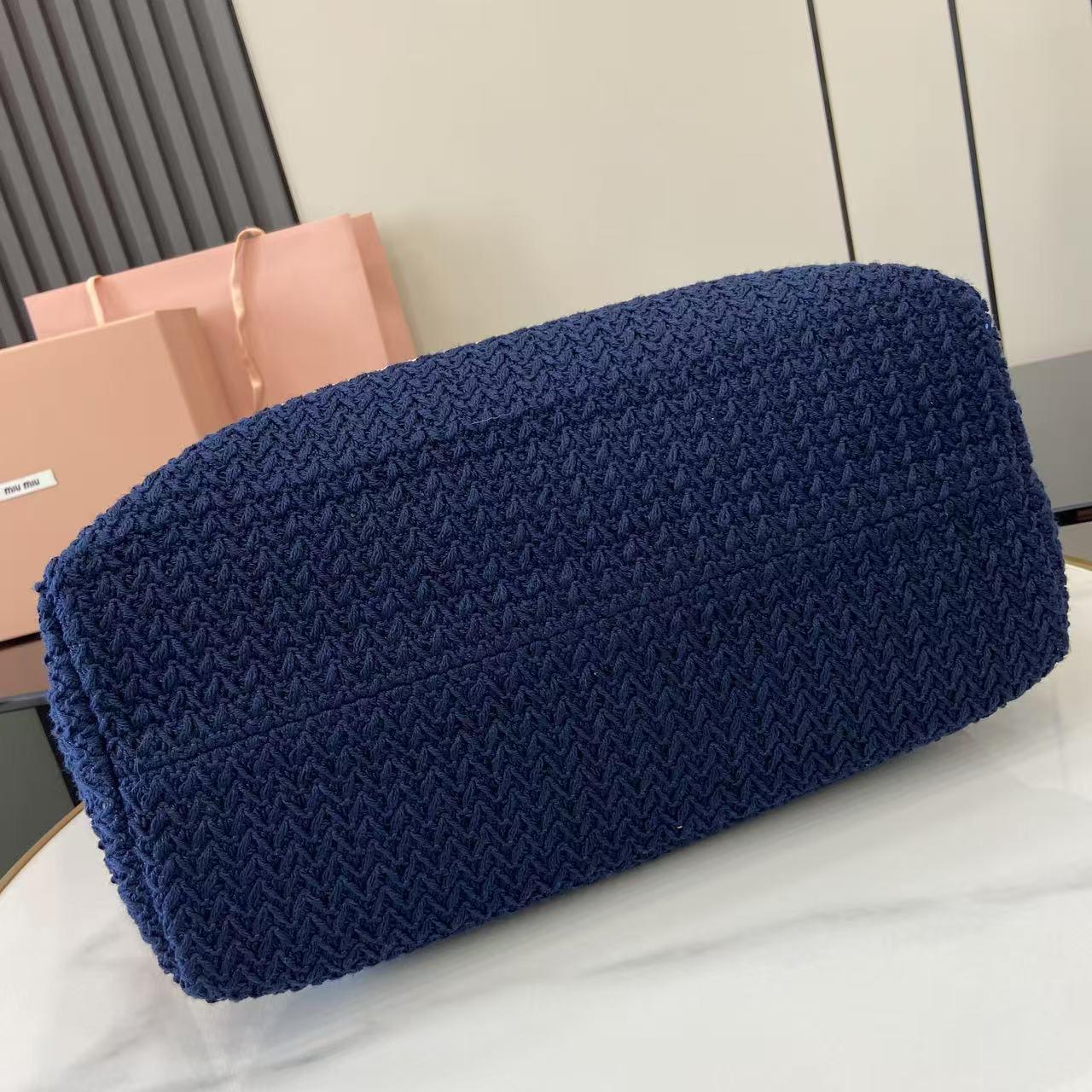 Miu Miu Raffia-Effect Woven ToteBag 5BG228 - DesignerGu