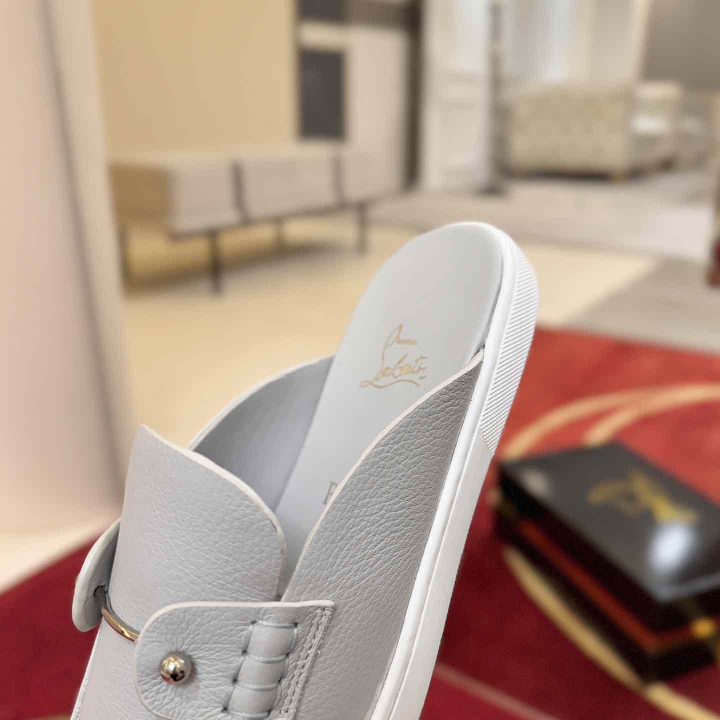 Christian Louboutin Chanme Donna Leather Boat Shoe Mules - DesignerGu
