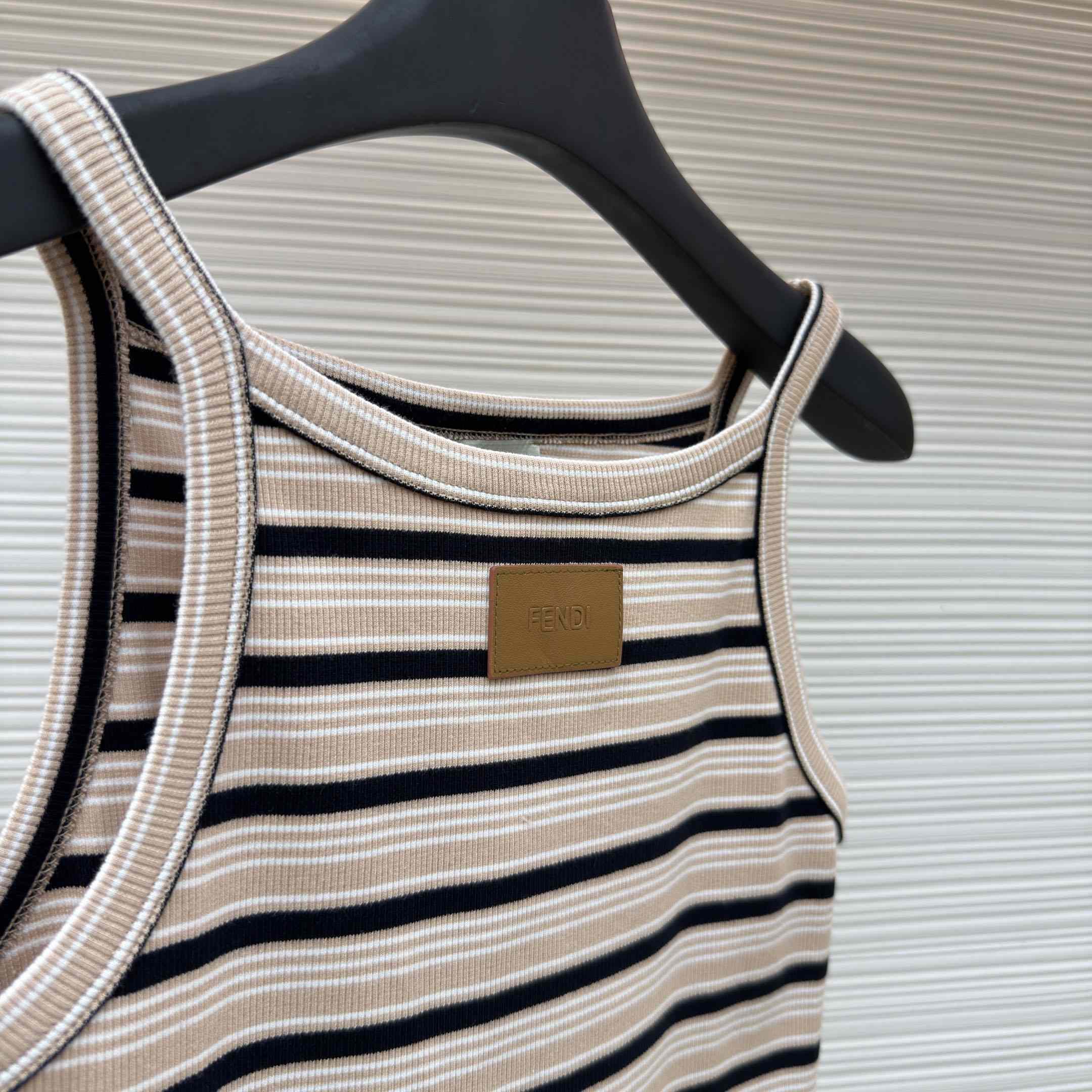 Fendi Multicolour Cotton Striped Knit Top - DesignerGu