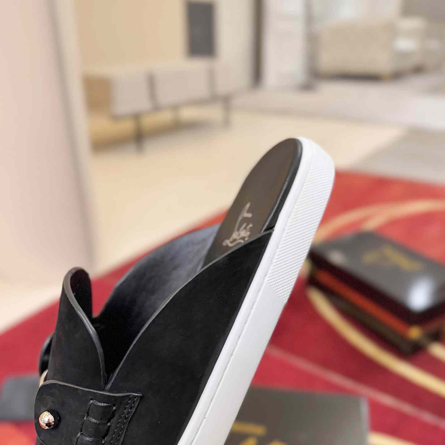 Christian Louboutin Chanme Donna Leather Boat Shoe Mules - DesignerGu