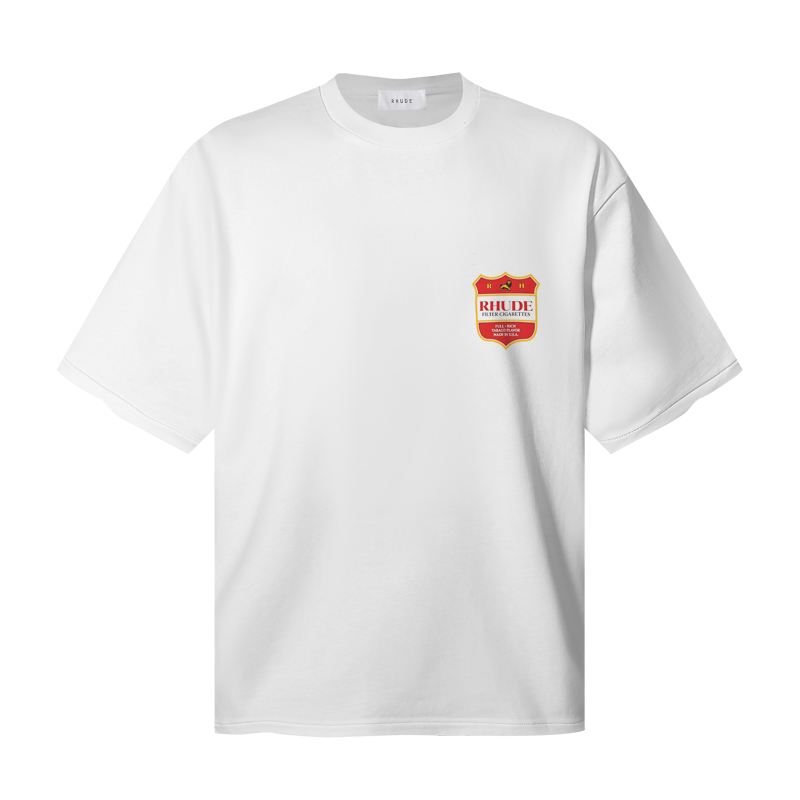 Rhude Filtaro Crest Cotton T-Shirt 'White' - DesignerGu