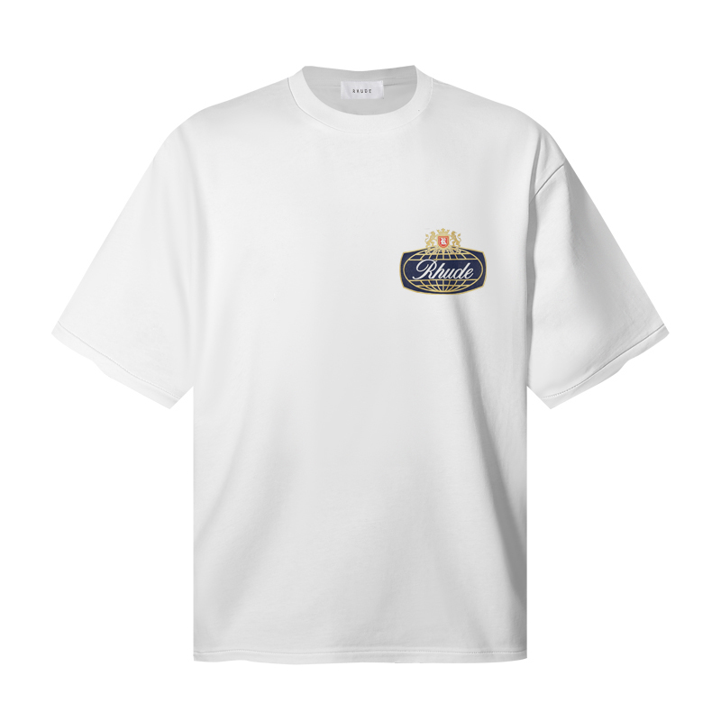 Rhude Cotton Safari Crest T-Shirt 'White' - DesignerGu