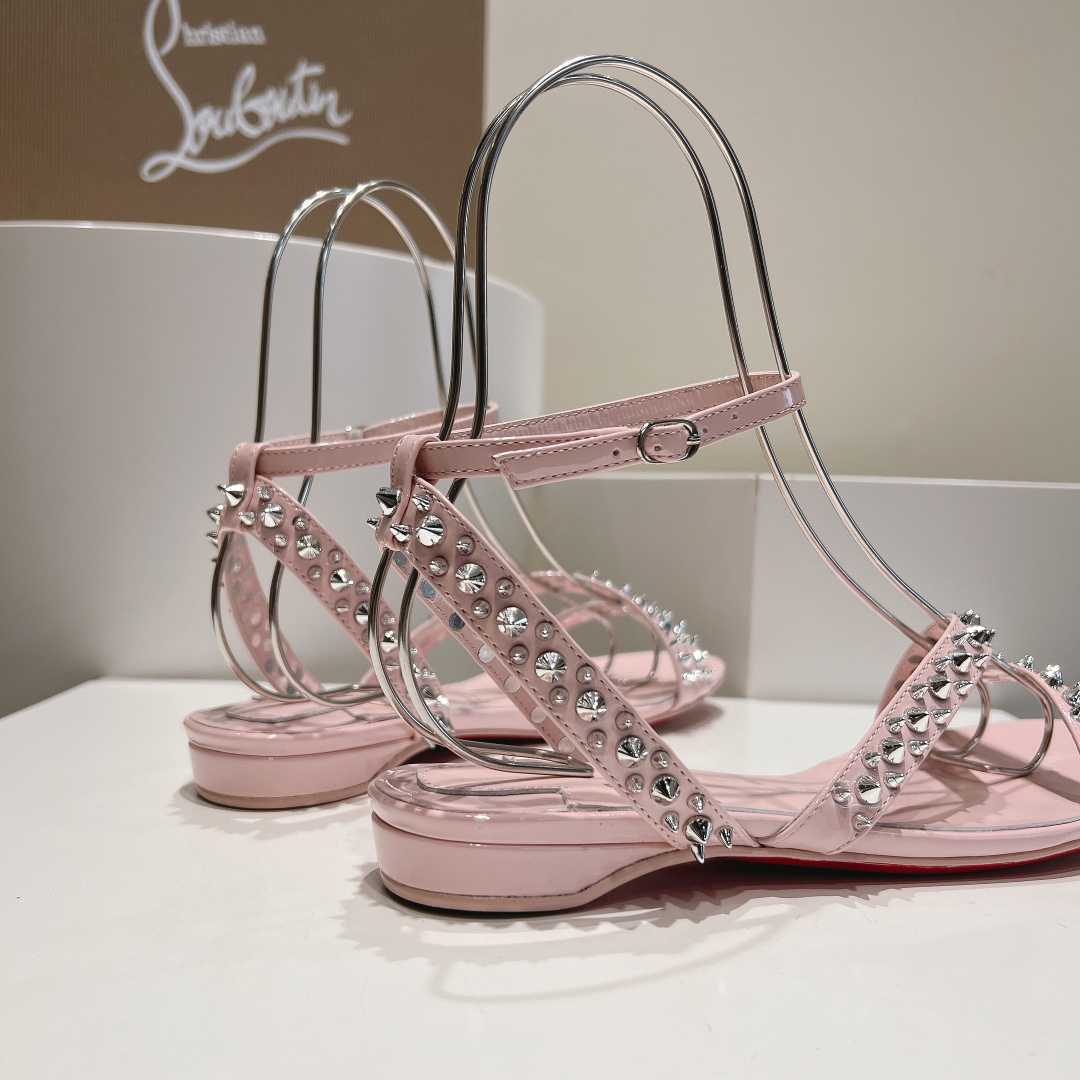 Christian Louboutin Mafaldina Spikes Leather Sandals - DesignerGu