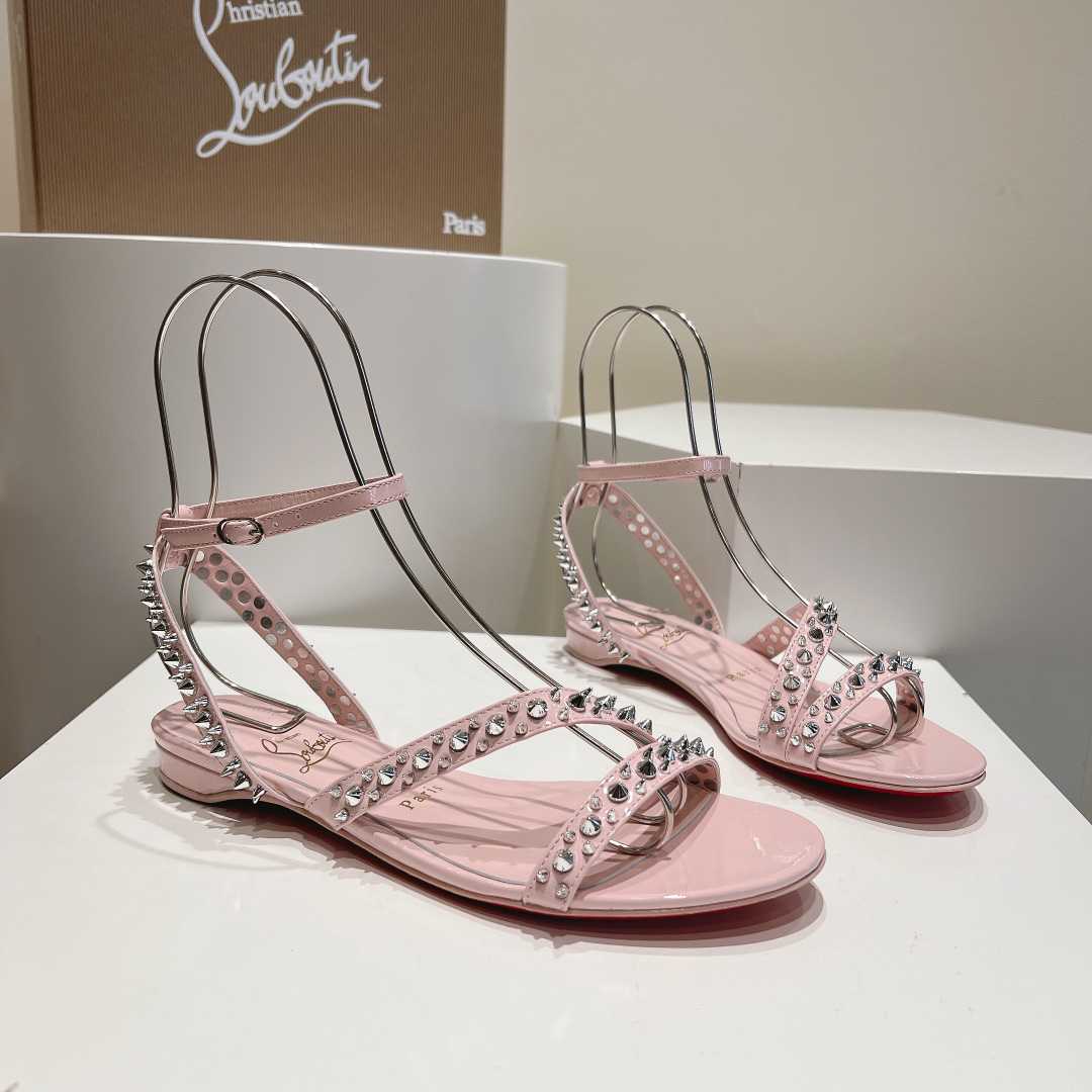 Christian Louboutin Mafaldina Spikes Leather Sandals - DesignerGu
