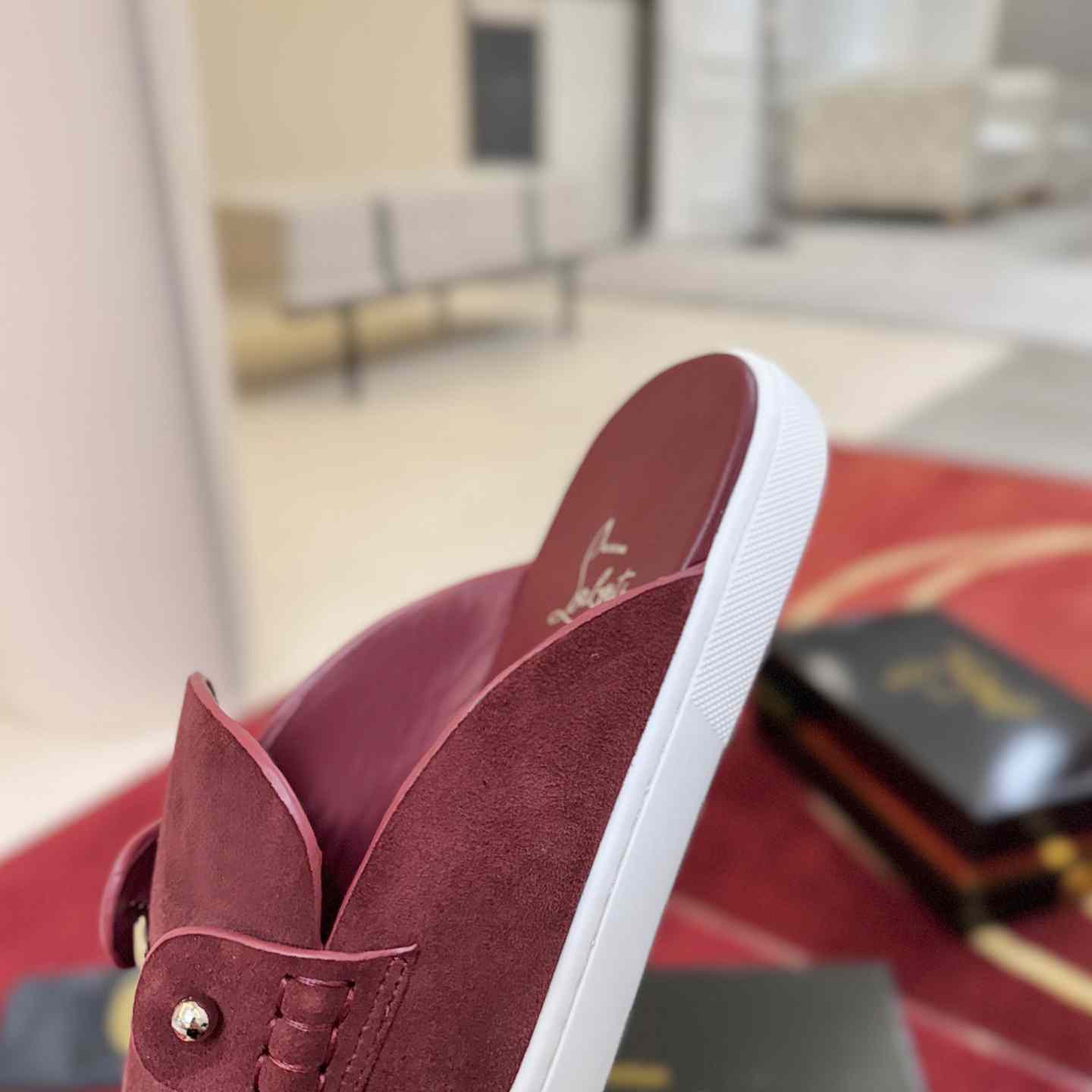 Christian Louboutin Chanme Donna Leather Boat Shoe Mules - DesignerGu